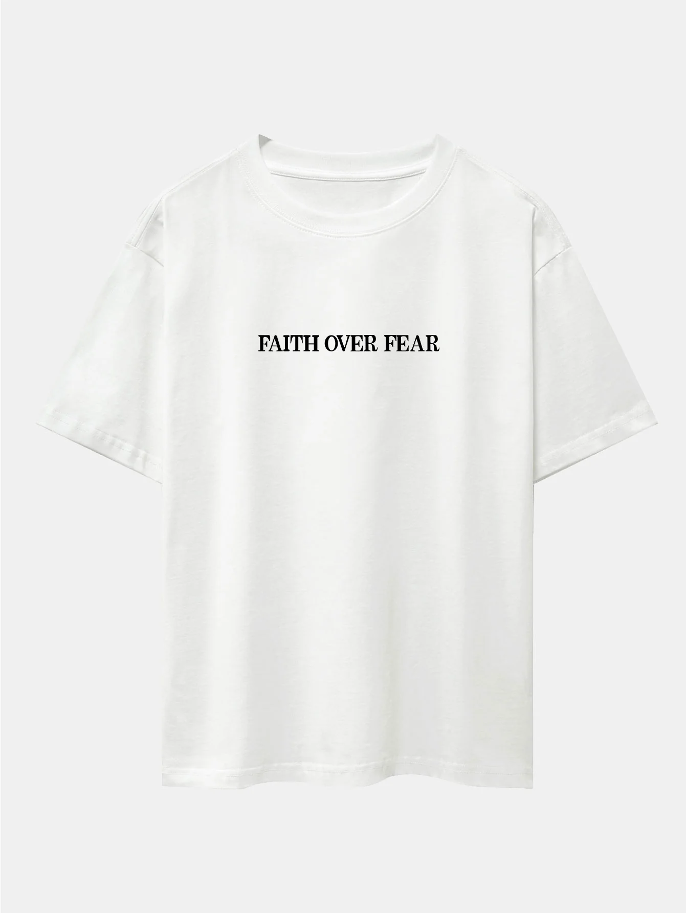Faith Over Fear Druck Drop Shoulder Oversize T-Shirt - Image 10