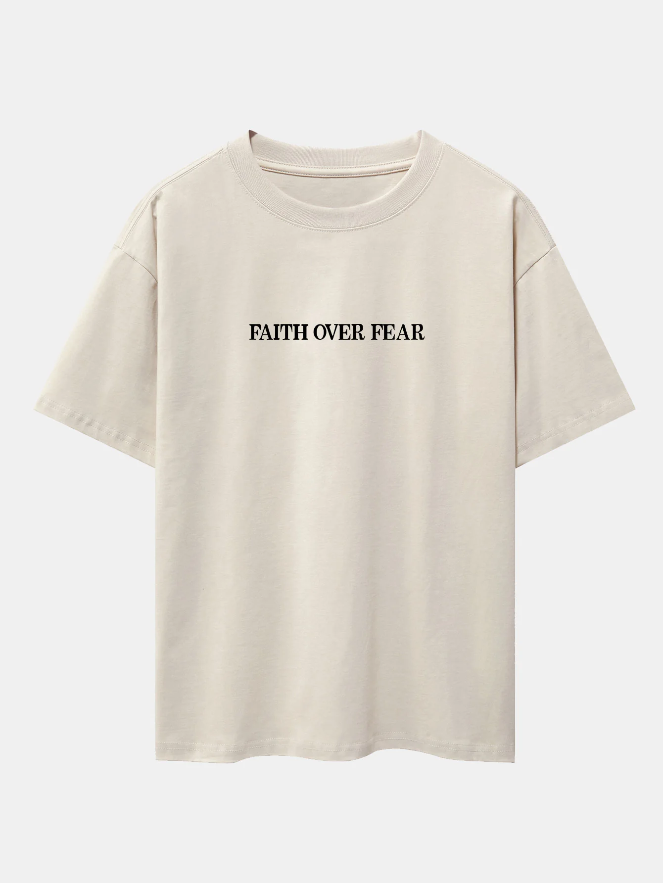 Faith Over Fear Druck Drop Shoulder Oversize T-Shirt - Image 14