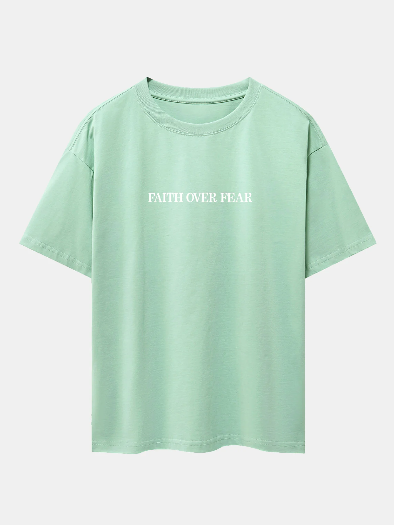 Faith Over Fear Druck Drop Shoulder Oversize T-Shirt - Image 23