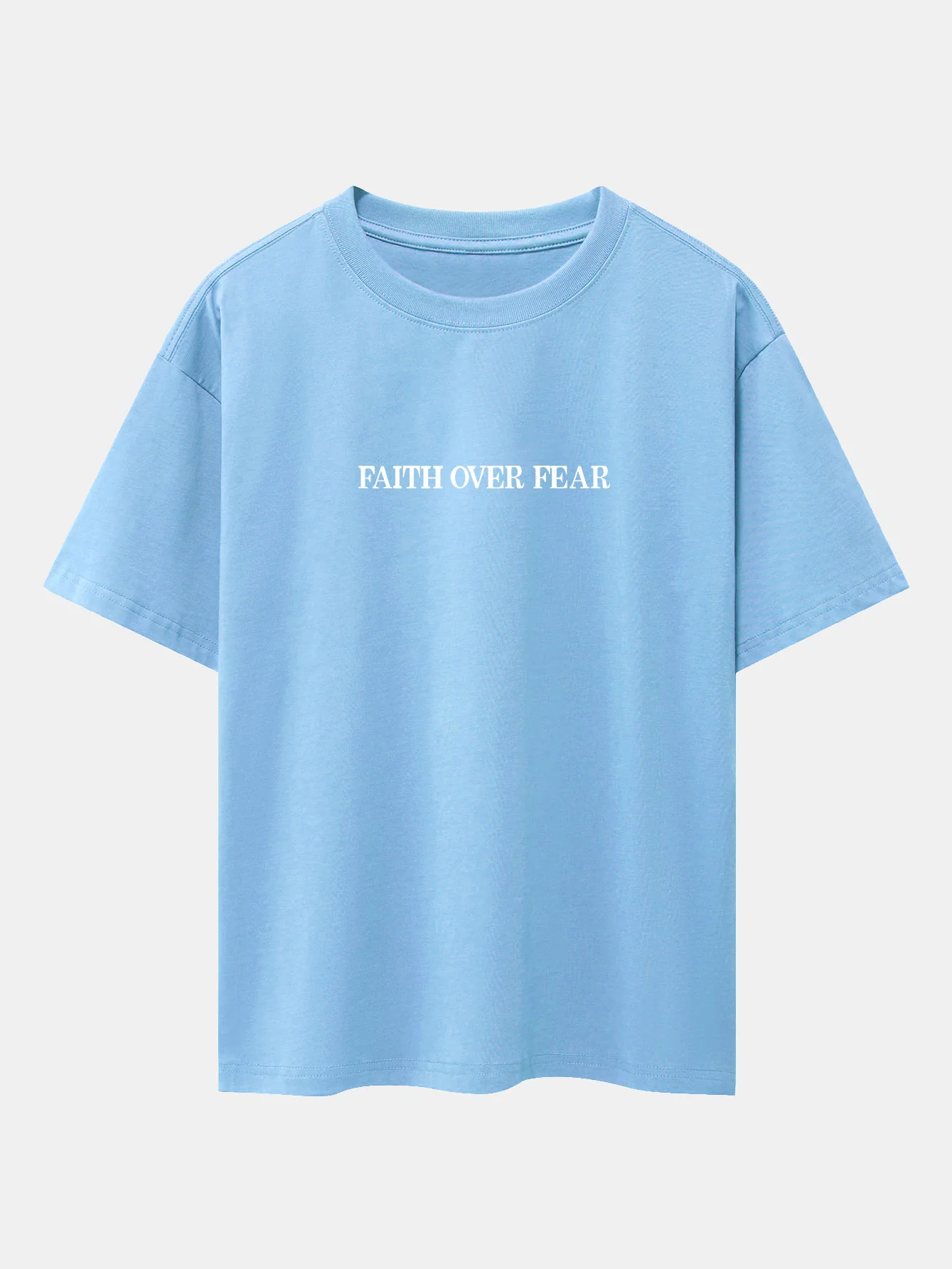 Faith Over Fear Druck Drop Shoulder Oversize T-Shirt - Image 28