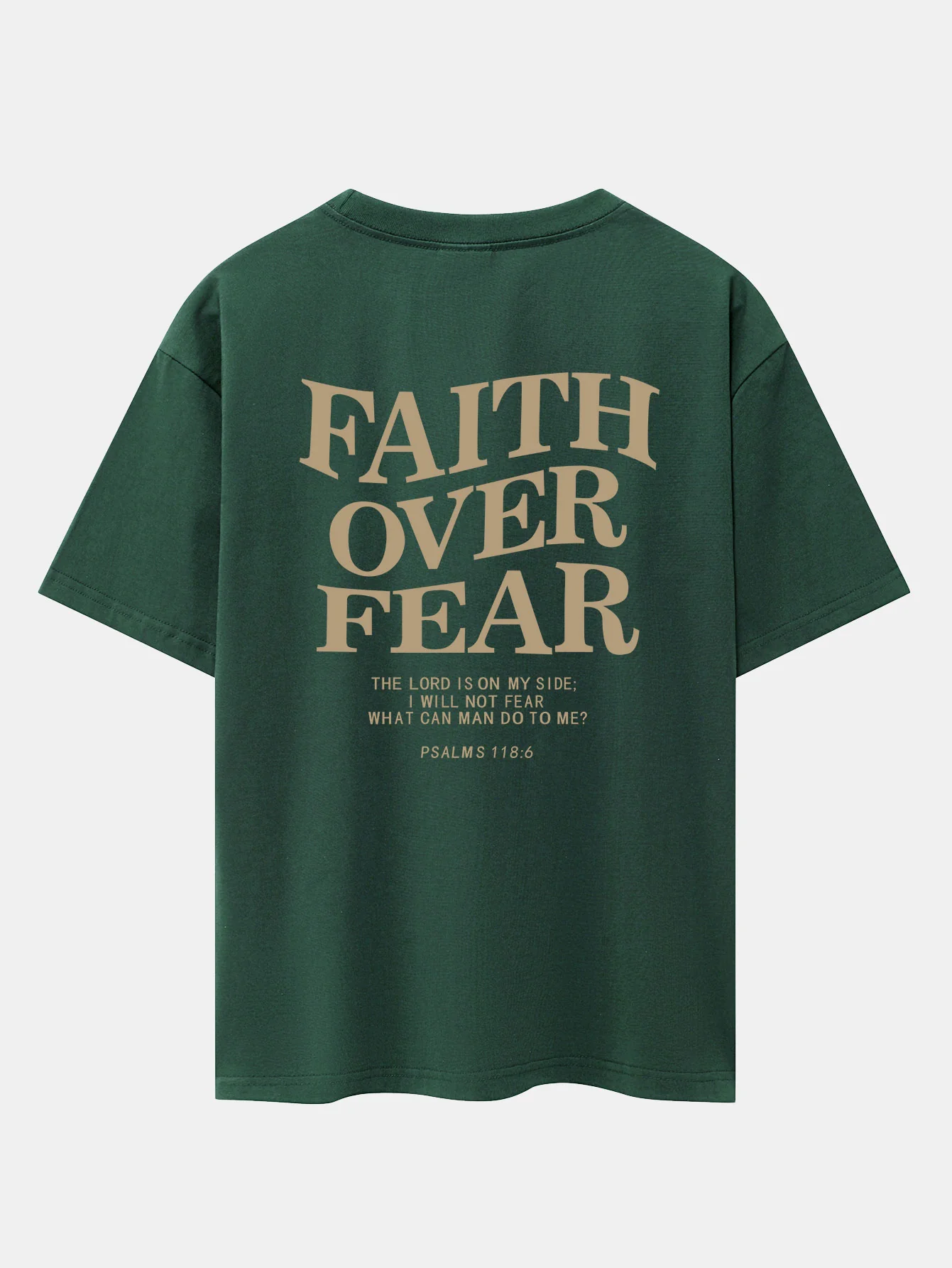 Faith Over Fear Druck Drop Shoulder Oversize T-Shirt - Image 3