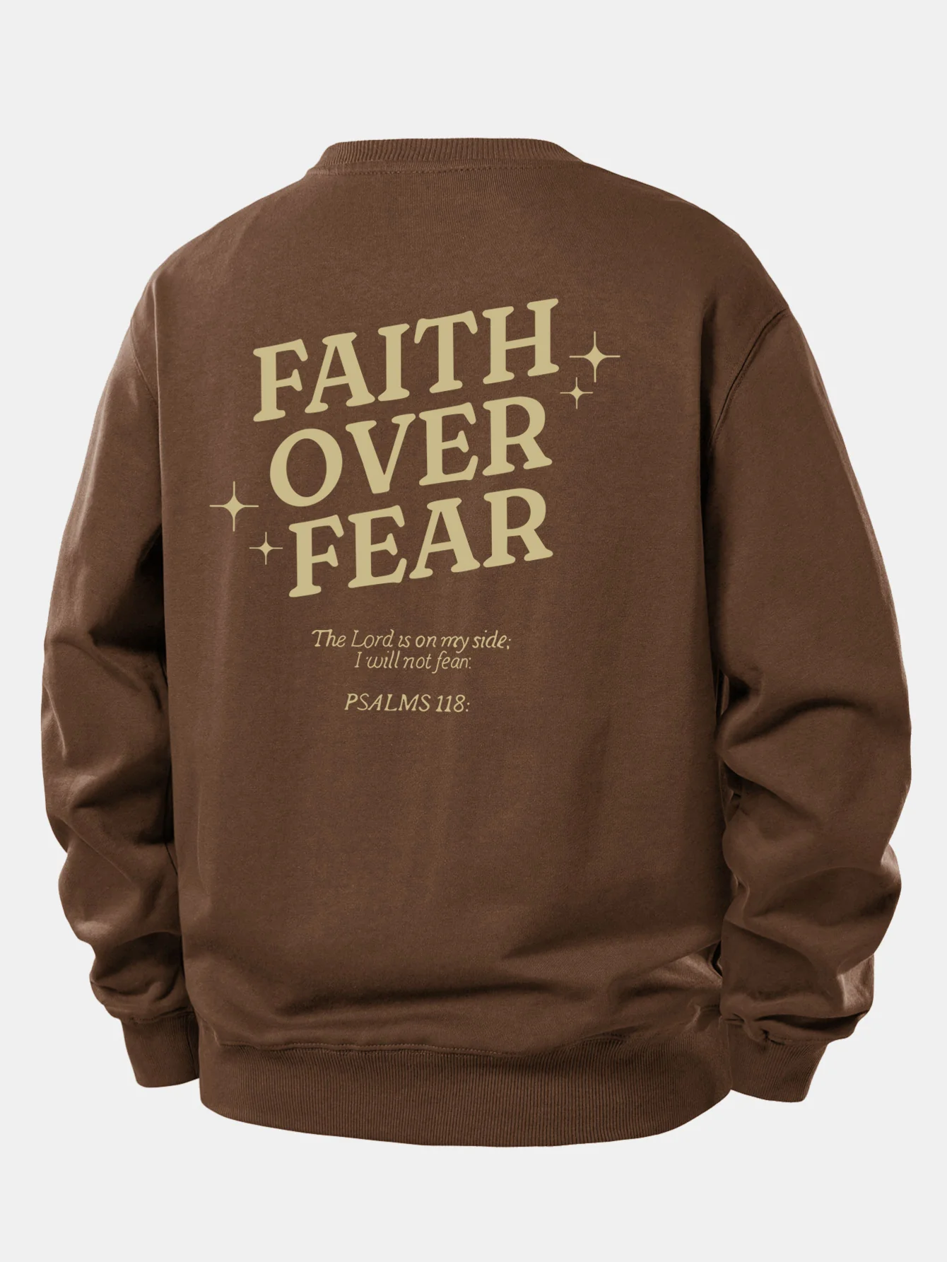 Faith Over Fear Print Relax Fit Sweatshirt - Image 3
