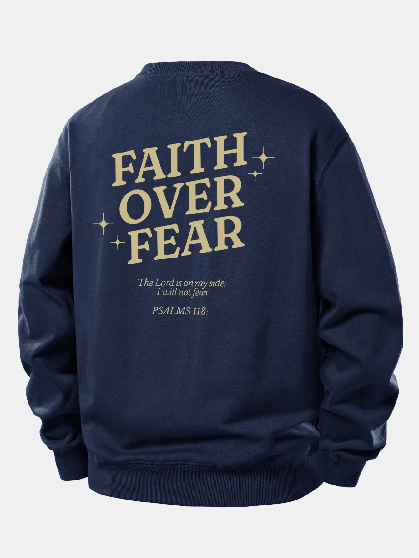 Faith Over Fear Print Relax Fit Sweatshirt - Image 5
