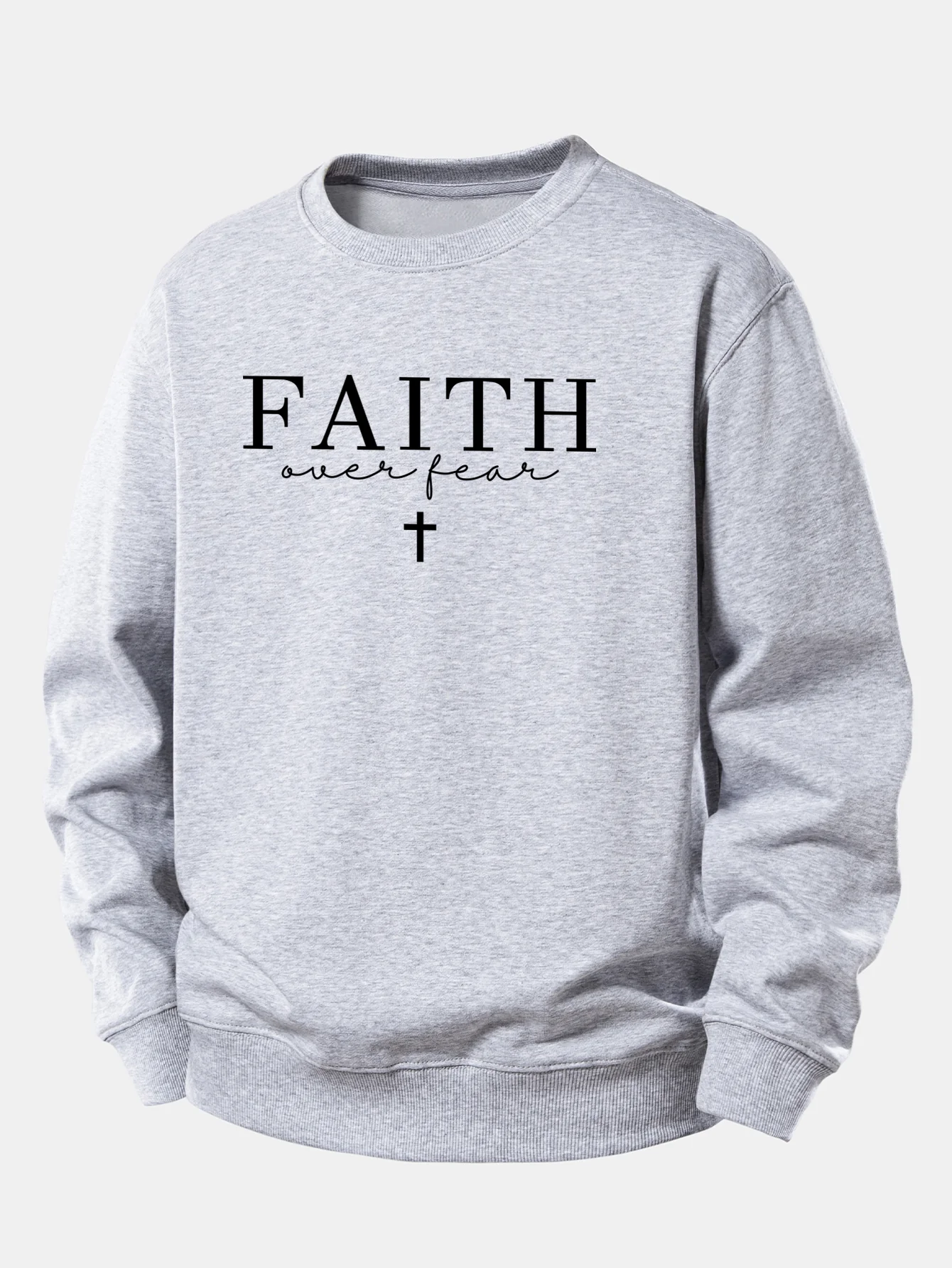 Faith Over Fear Print Relax Fit Sweatshirt - Image 6