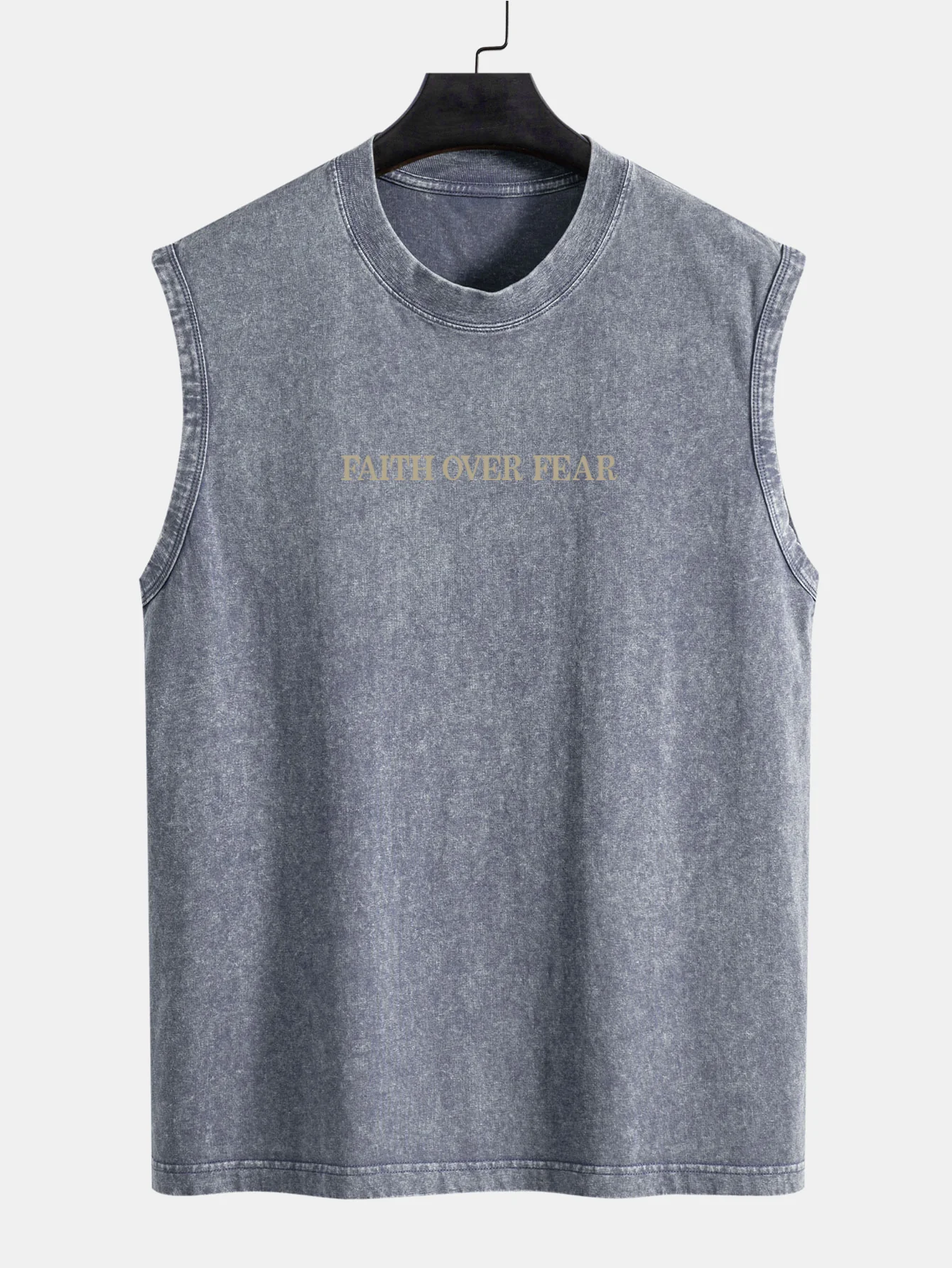 Faith Over Fear Rückenprint Gewaschenes Distressed Tanktop - Image 3