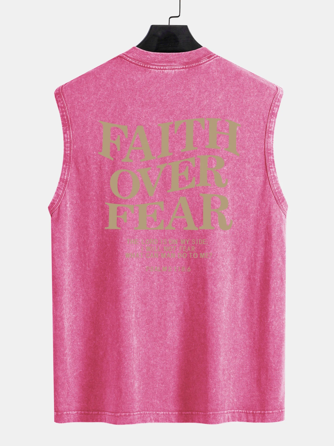 Faith Over Fear Rückenprint Gewaschenes Distressed Tanktop - Image 8