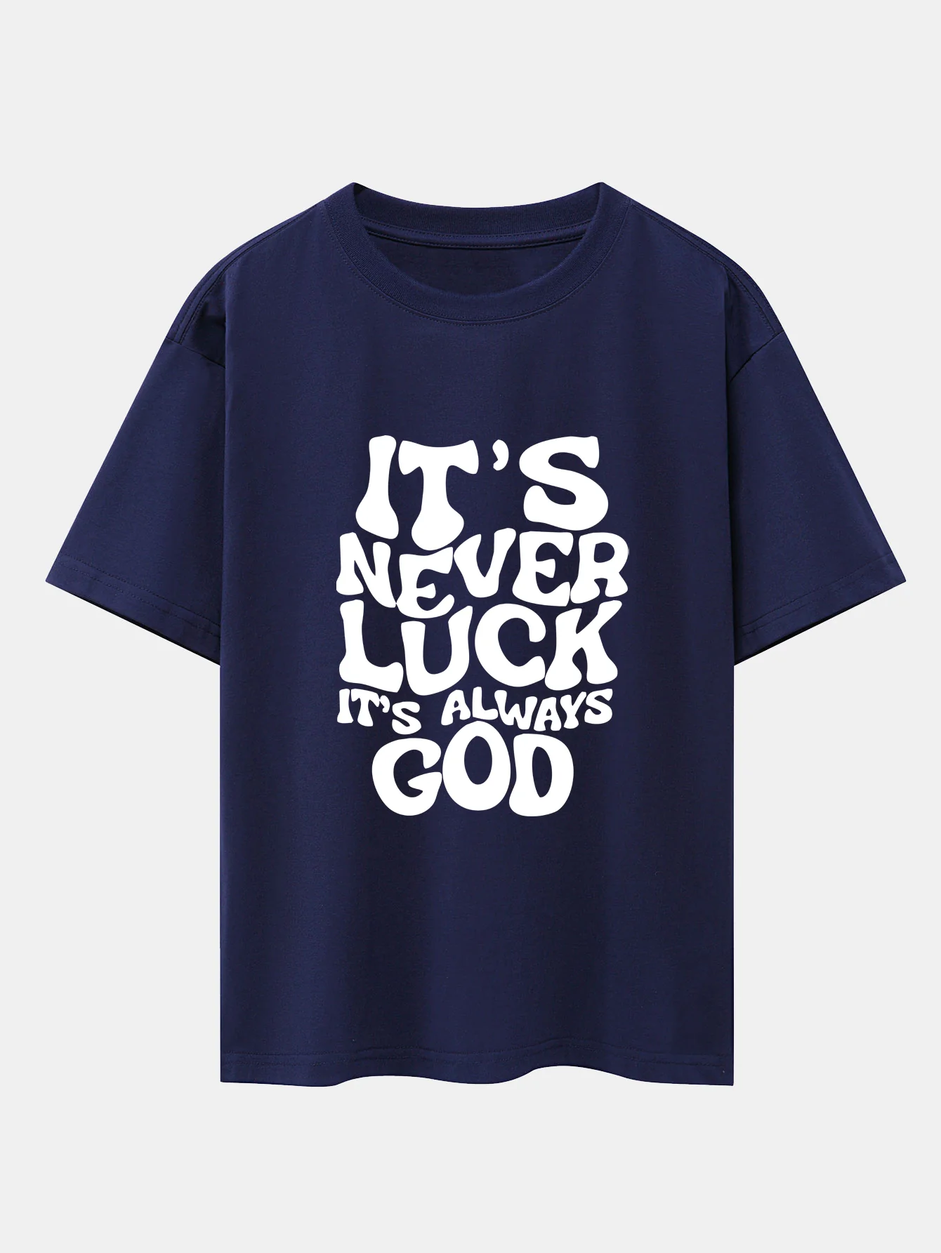 Gott Slogan Druck Drop Shoulder Oversize T-Shirt - Image 10