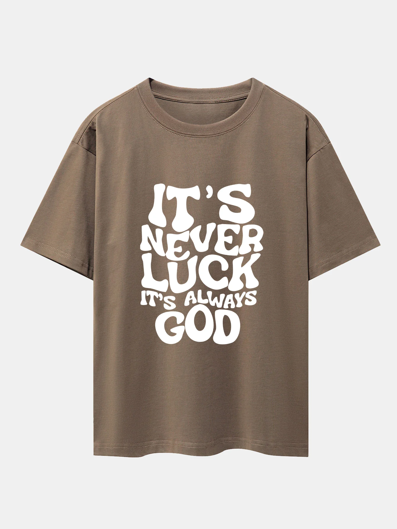 Gott Slogan Druck Drop Shoulder Oversize T-Shirt - Image 5
