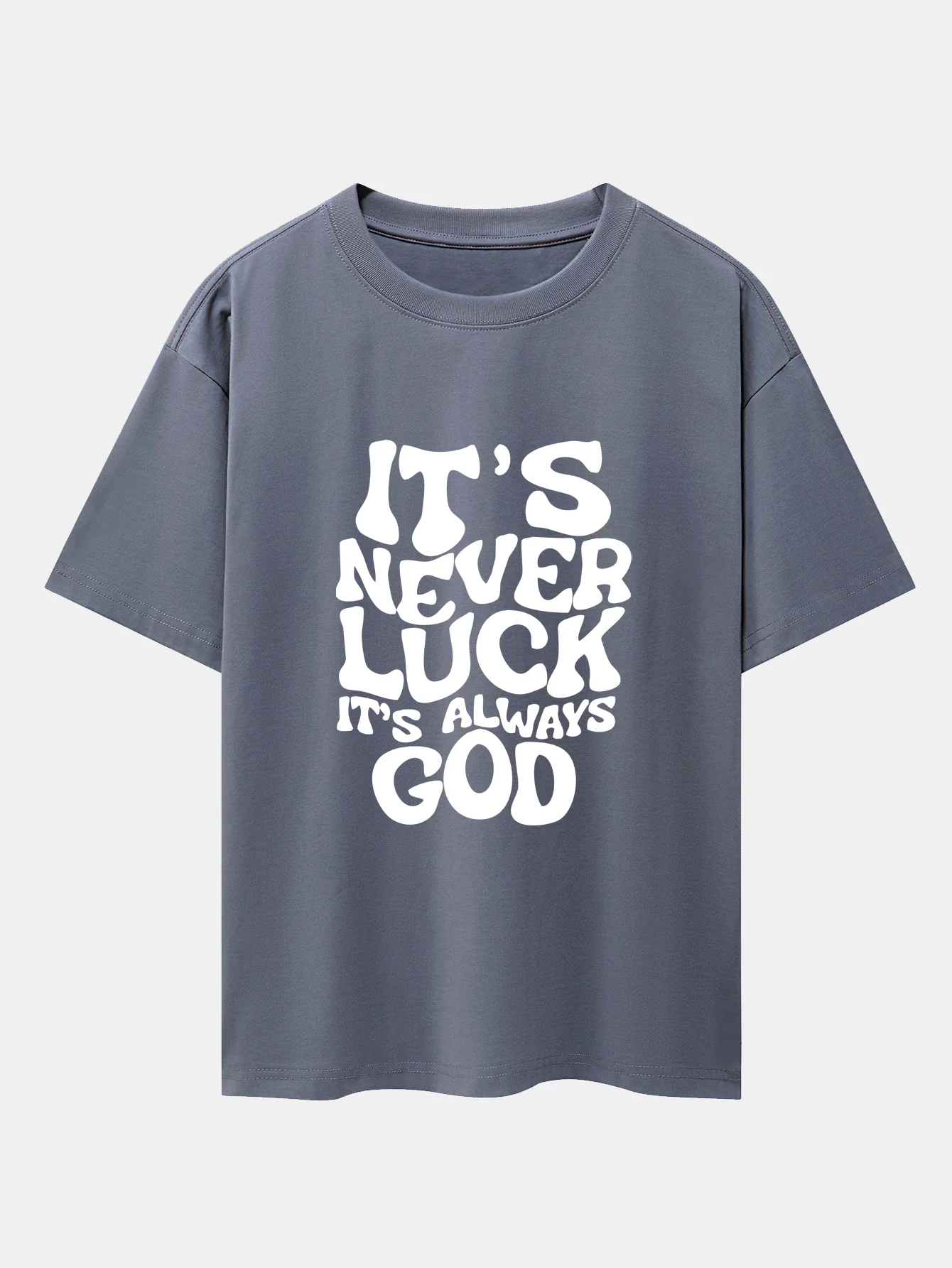 Gott Slogan Druck Drop Shoulder Oversize T-Shirt - Image 6
