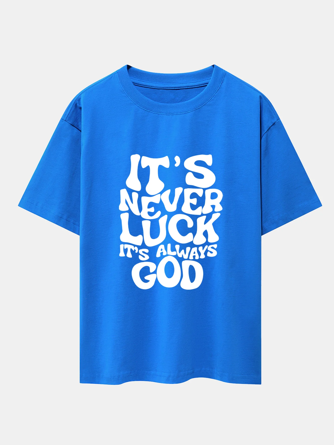 Gott Slogan Druck Drop Shoulder Oversize T-Shirt - Image 7