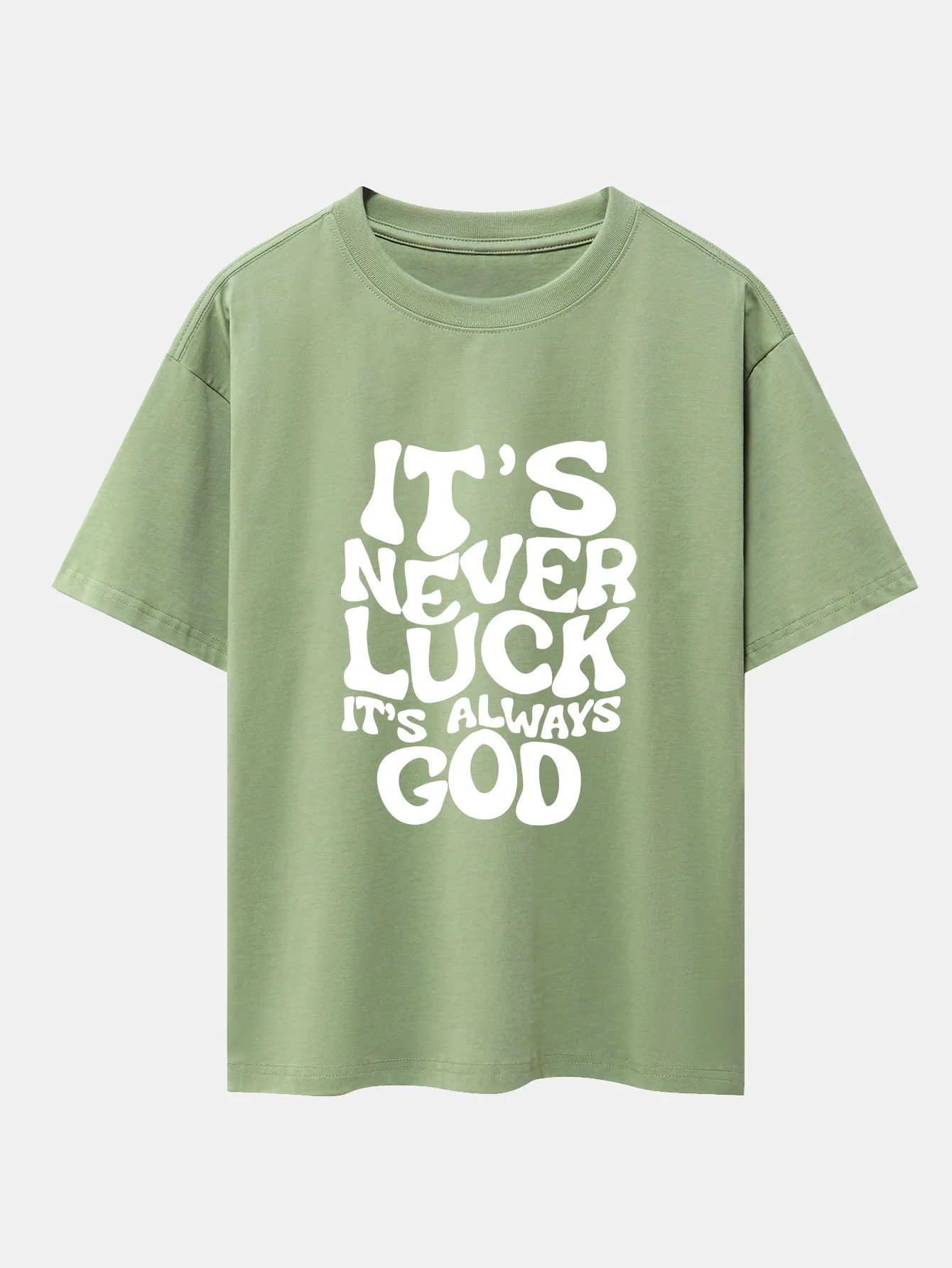 Gott Slogan Druck Drop Shoulder Oversize T-Shirt - Image 8