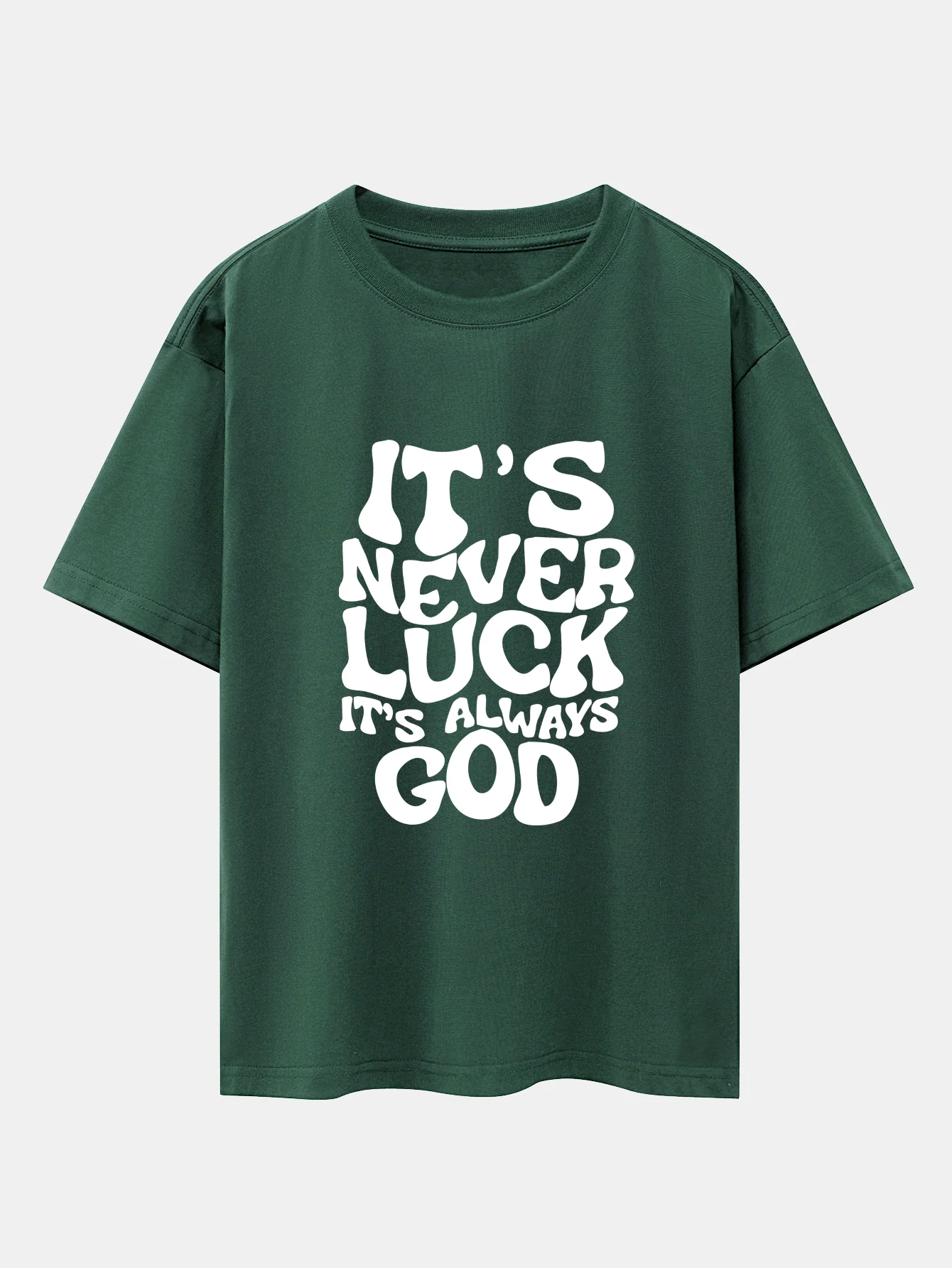 Gott Slogan Druck Drop Shoulder Oversize T-Shirt - Image 9