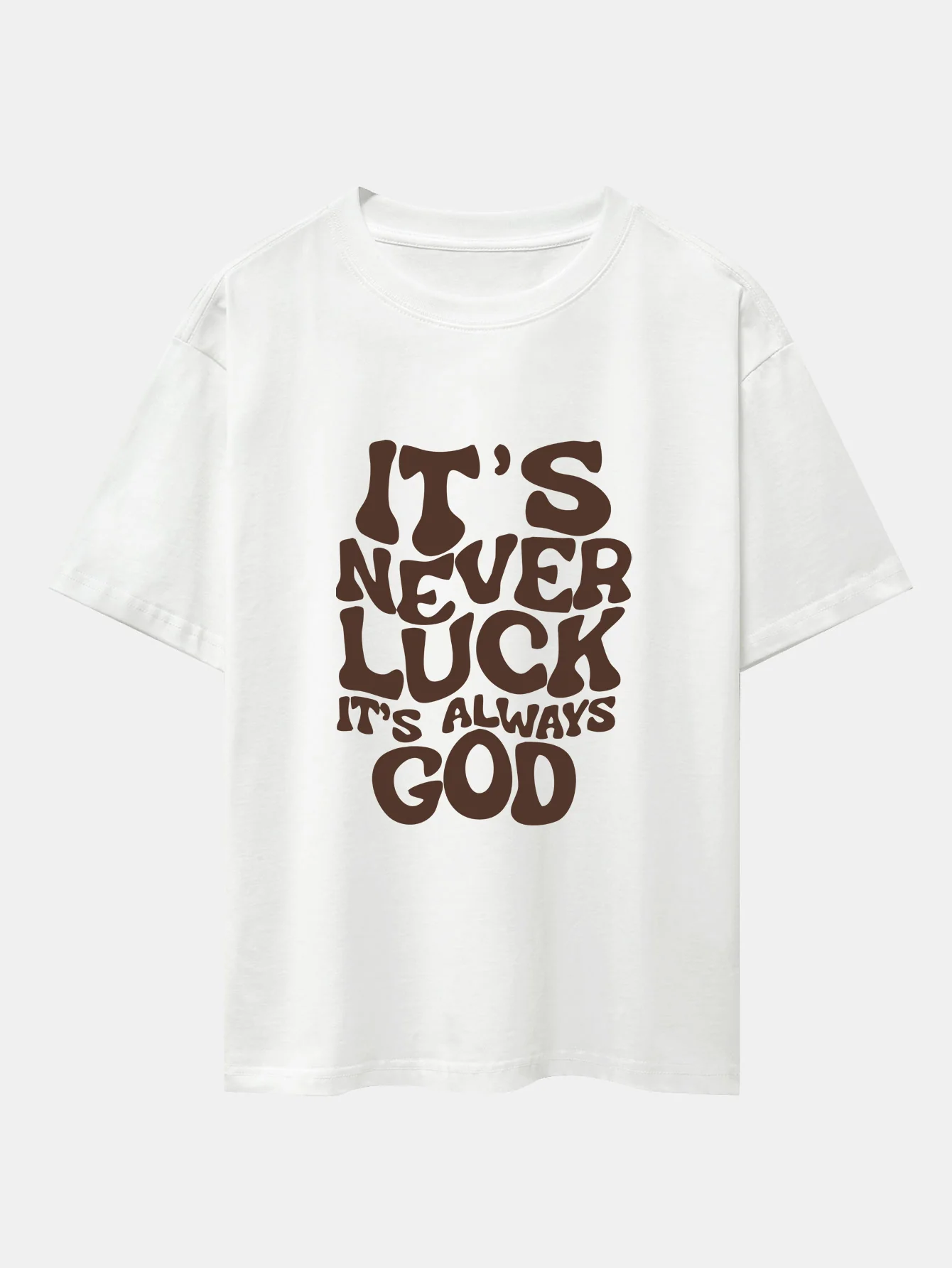 Gott Slogan Druck Drop Shoulder Oversize T-Shirt - Image 2