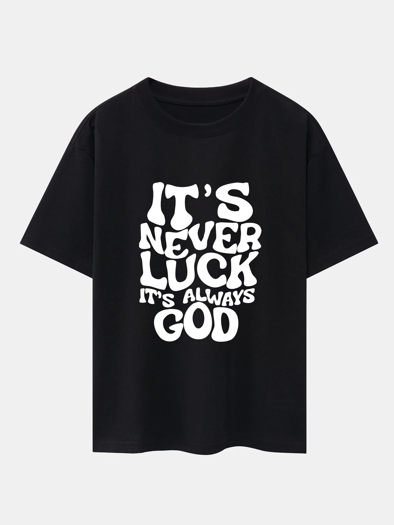 Gott Slogan Druck Drop Shoulder Oversize T-Shirt - Image 3