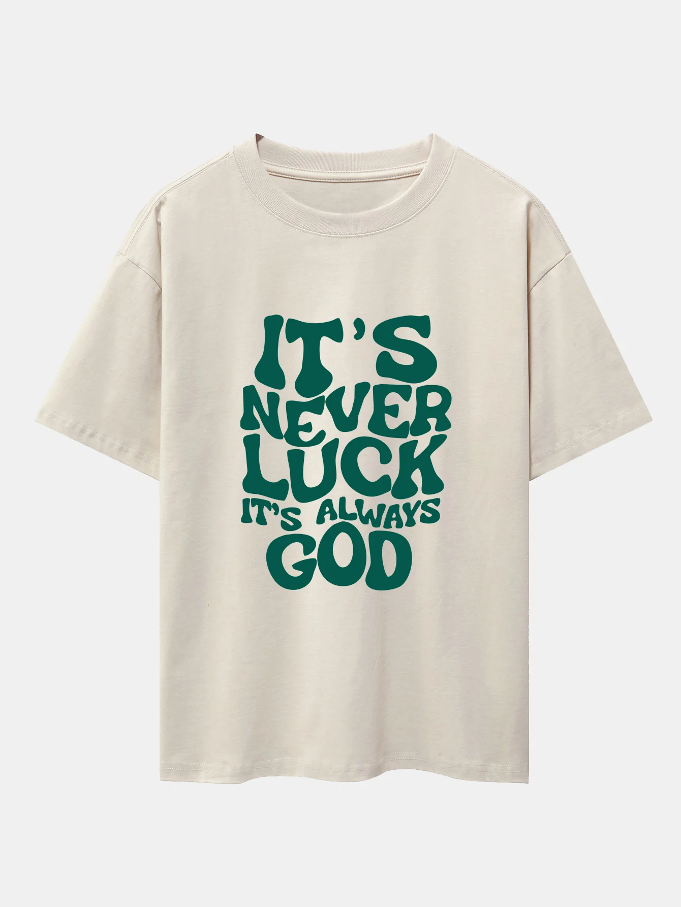 Gott Slogan Druck Drop Shoulder Oversize T-Shirt & Kordhose mit Kordelzug - Image 4