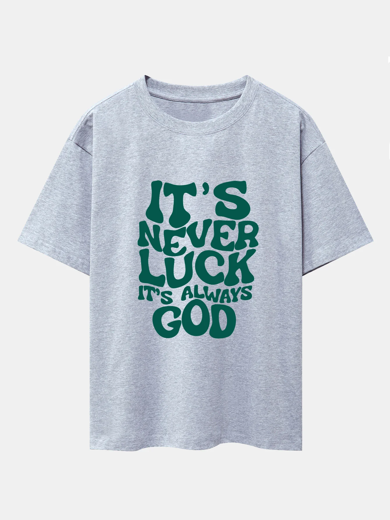 Gott Slogan Druck Drop Shoulder Oversize T-Shirt & Kordhose mit Kordelzug - Image 6