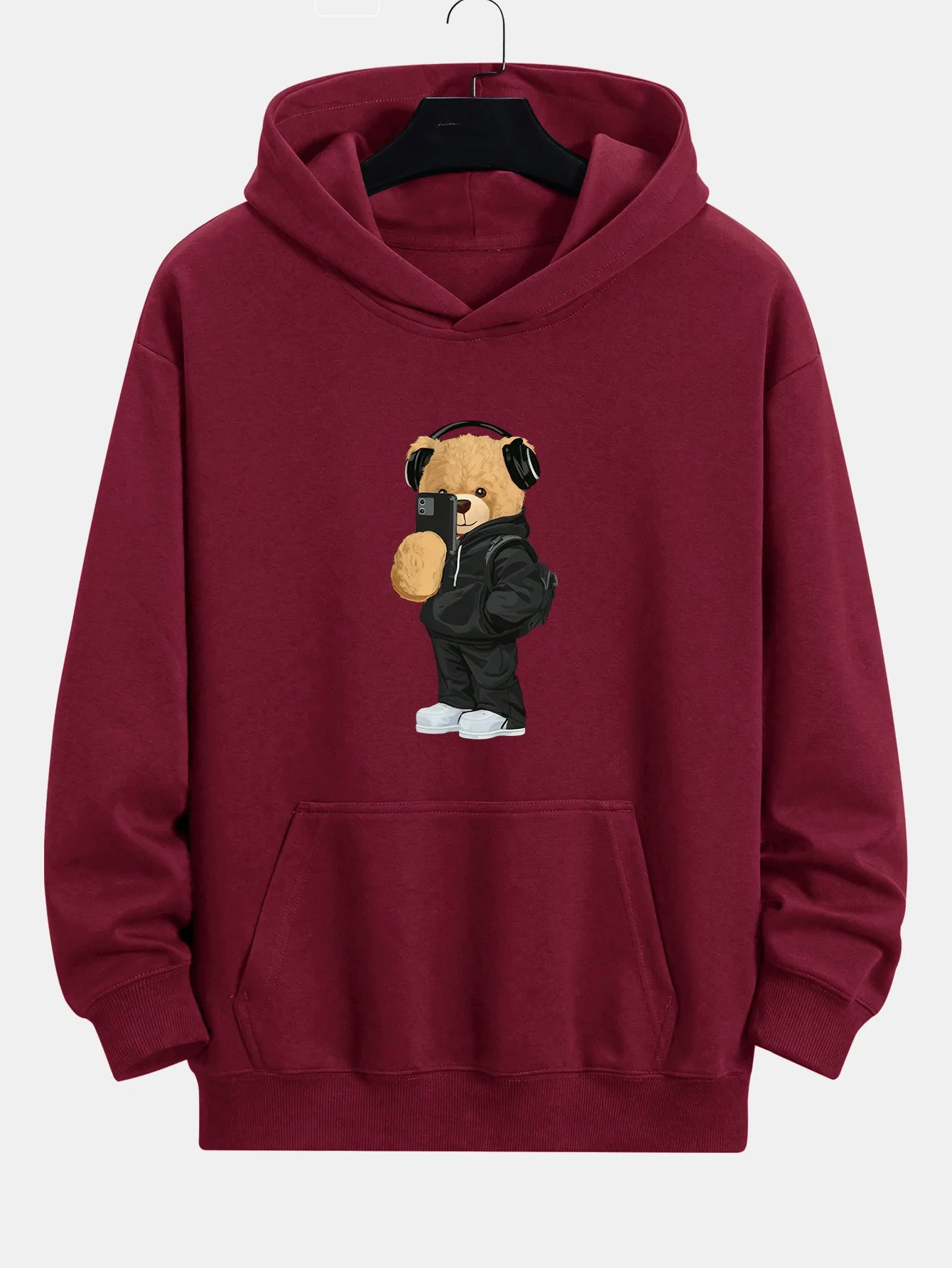Fashion Bear Foto Druck Relax Fit Hoodie - Image 5