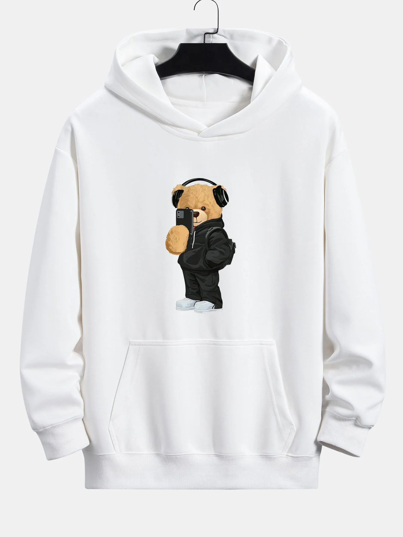 Fashion Bear Foto Druck Relax Fit Hoodie - Image 7