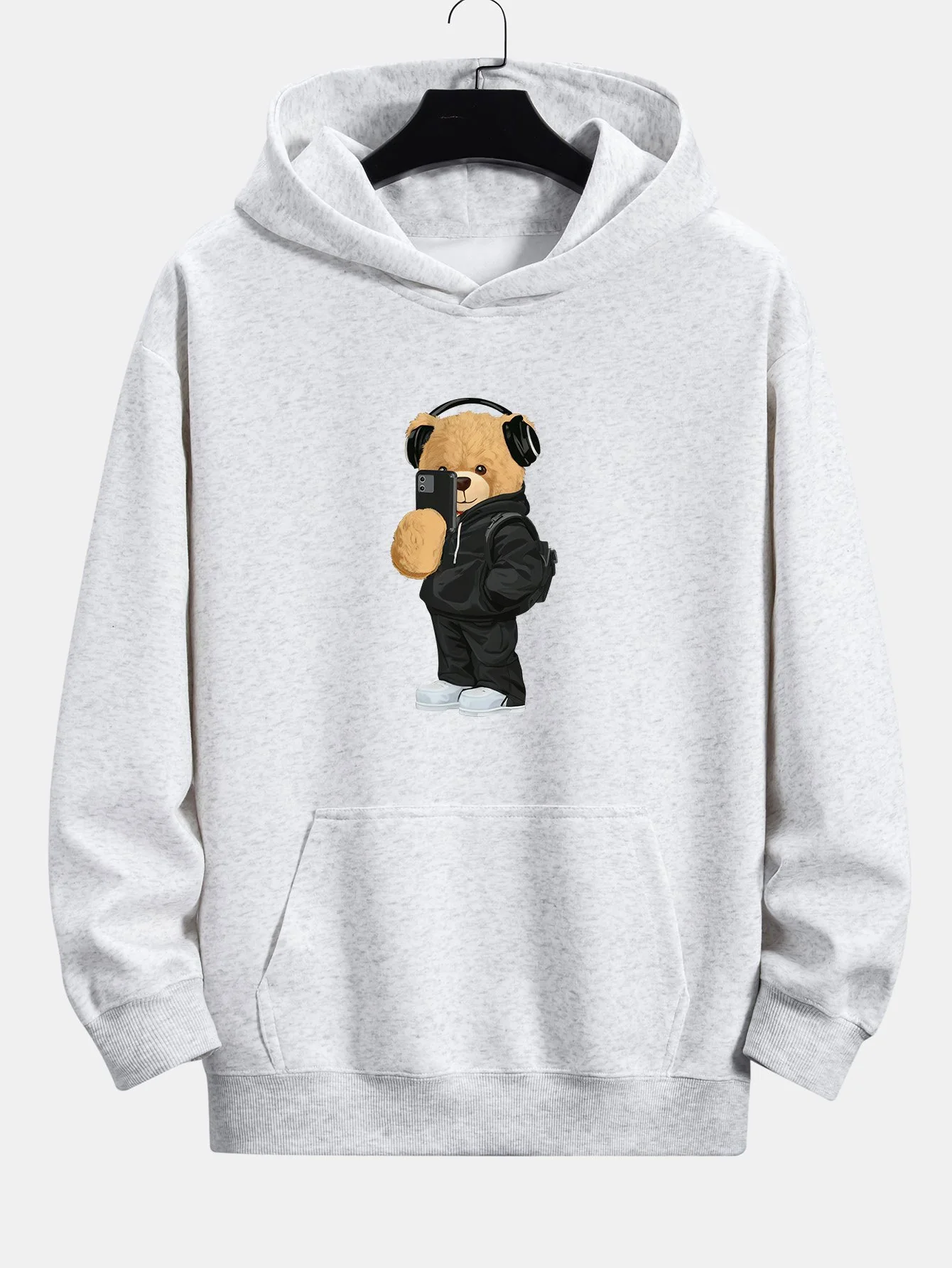 Fashion Bear Foto Druck Relax Fit Hoodie - Image 9