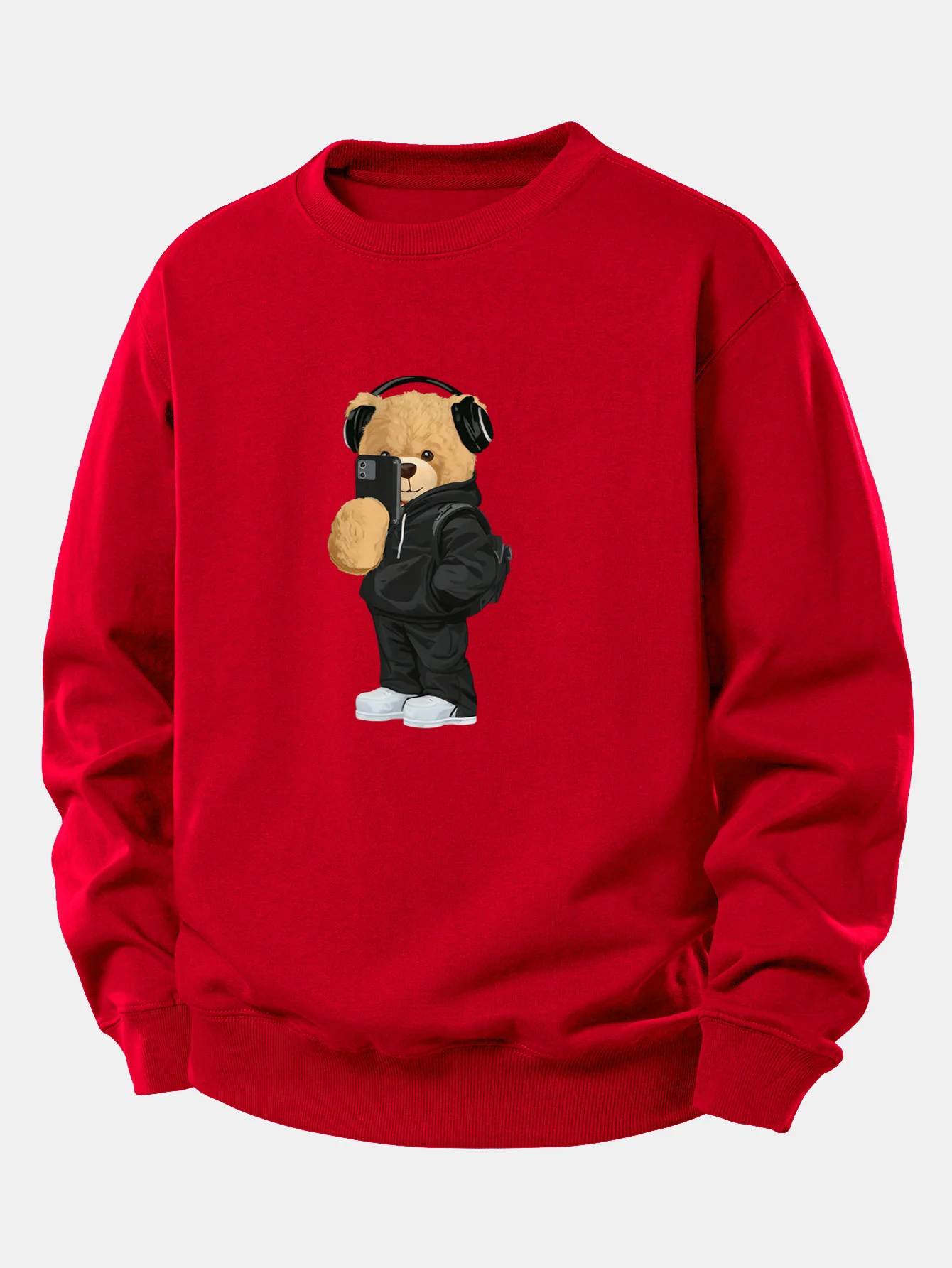 Fashion Bear Taking Photo Print Relax Fit Sweatshirt - Image 10