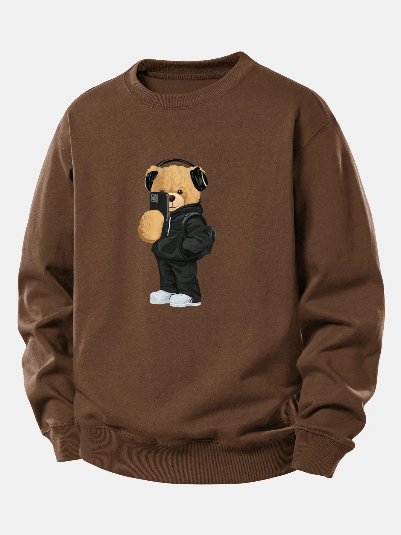 Fashion Bear Taking Photo Print Relax Fit Sweatshirt - Image 2