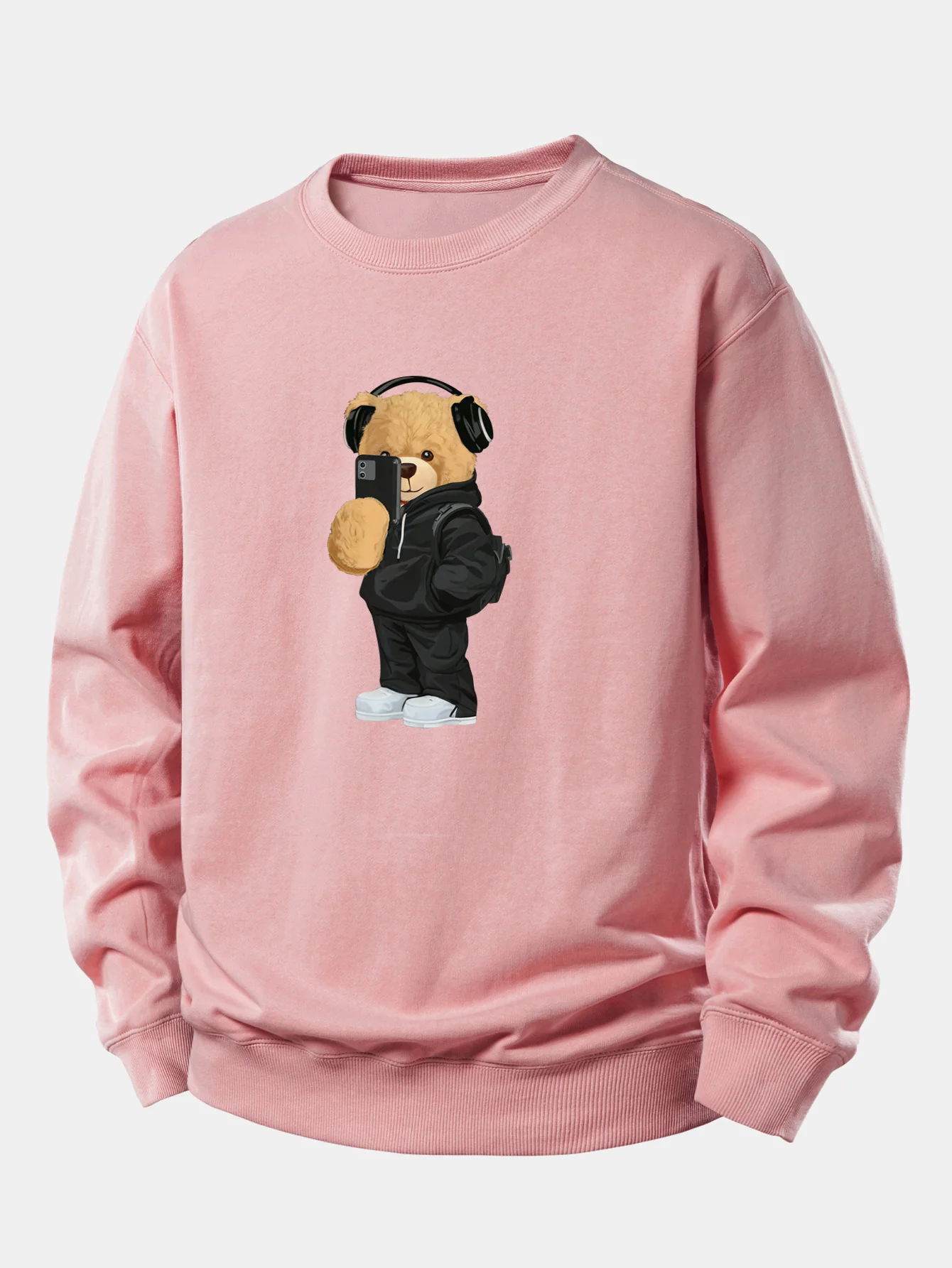 Fashion Bear Taking Photo Print Relax Fit Sweatshirt - Image 4