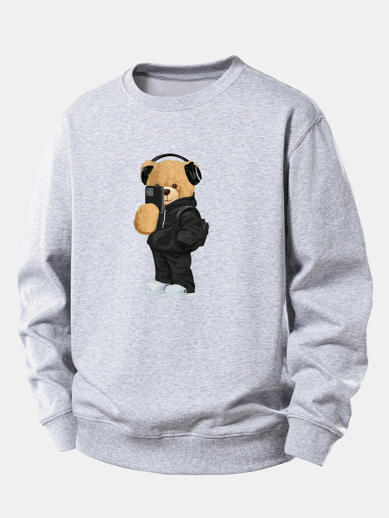 Fashion Bear Taking Photo Print Relax Fit Sweatshirt - Image 5