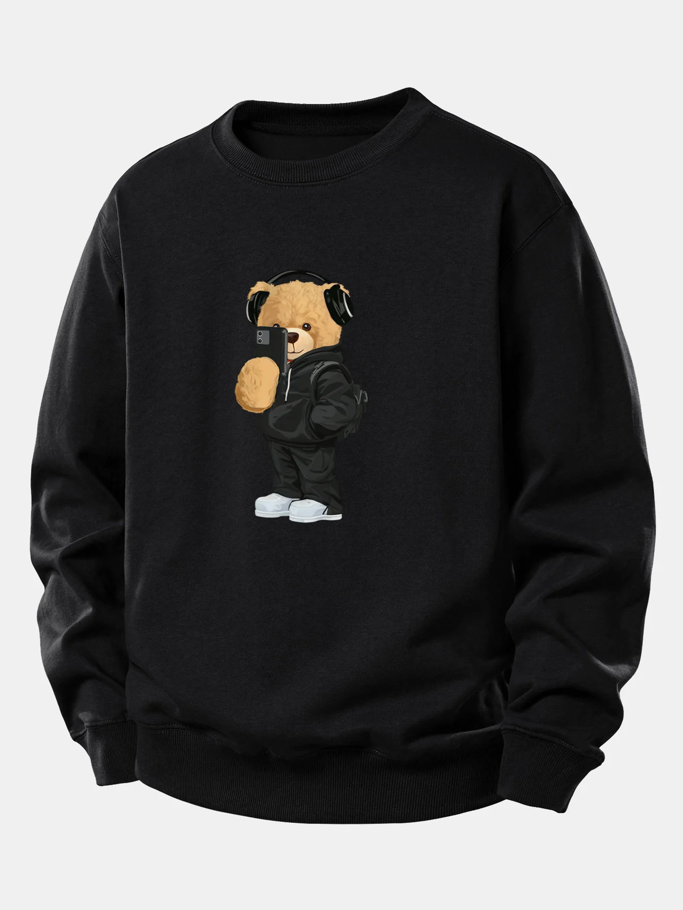 Fashion Bear Taking Photo Print Relax Fit Sweatshirt - Image 6