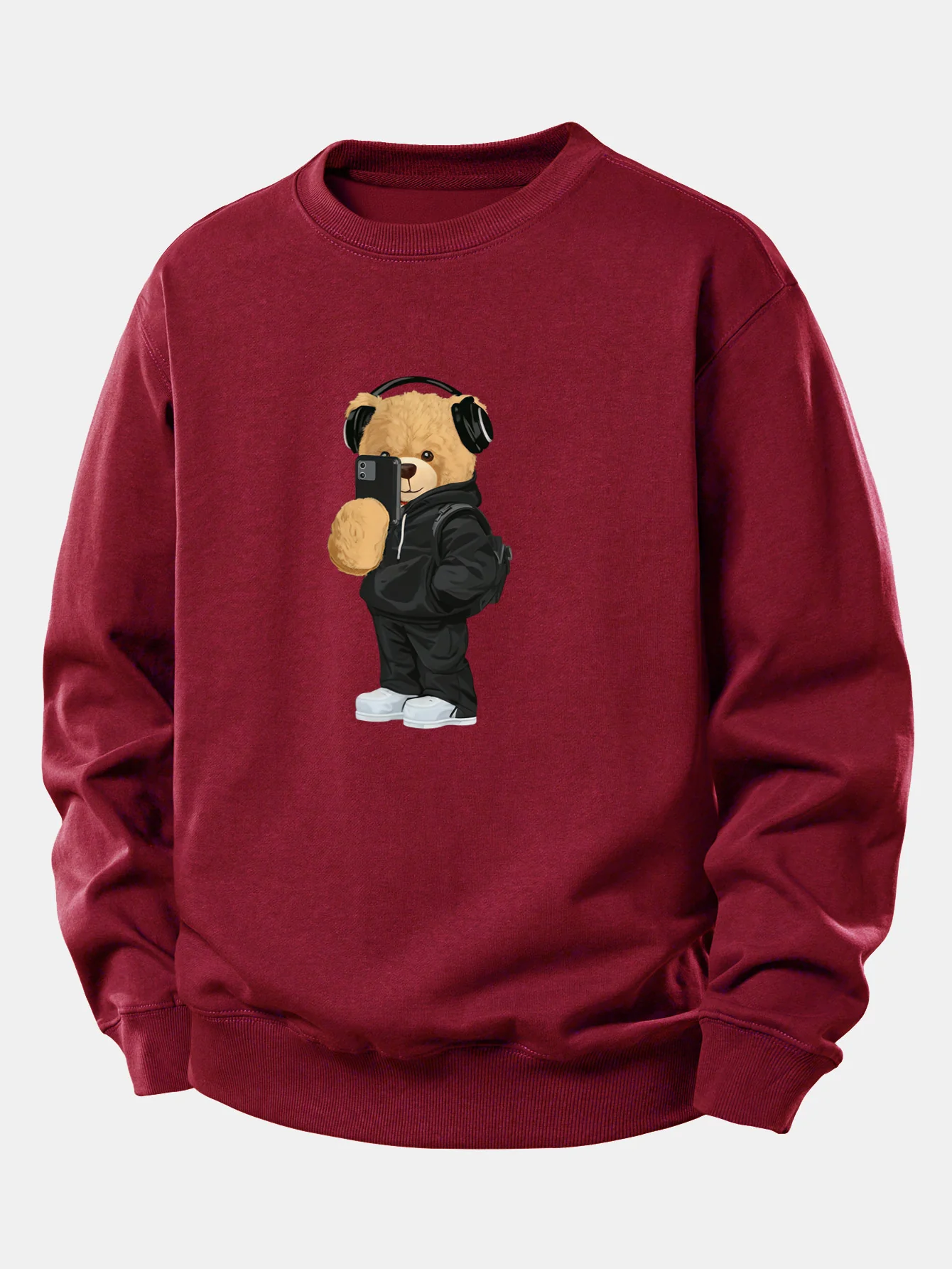 Fashion Bear Taking Photo Print Relax Fit Sweatshirt - Image 8