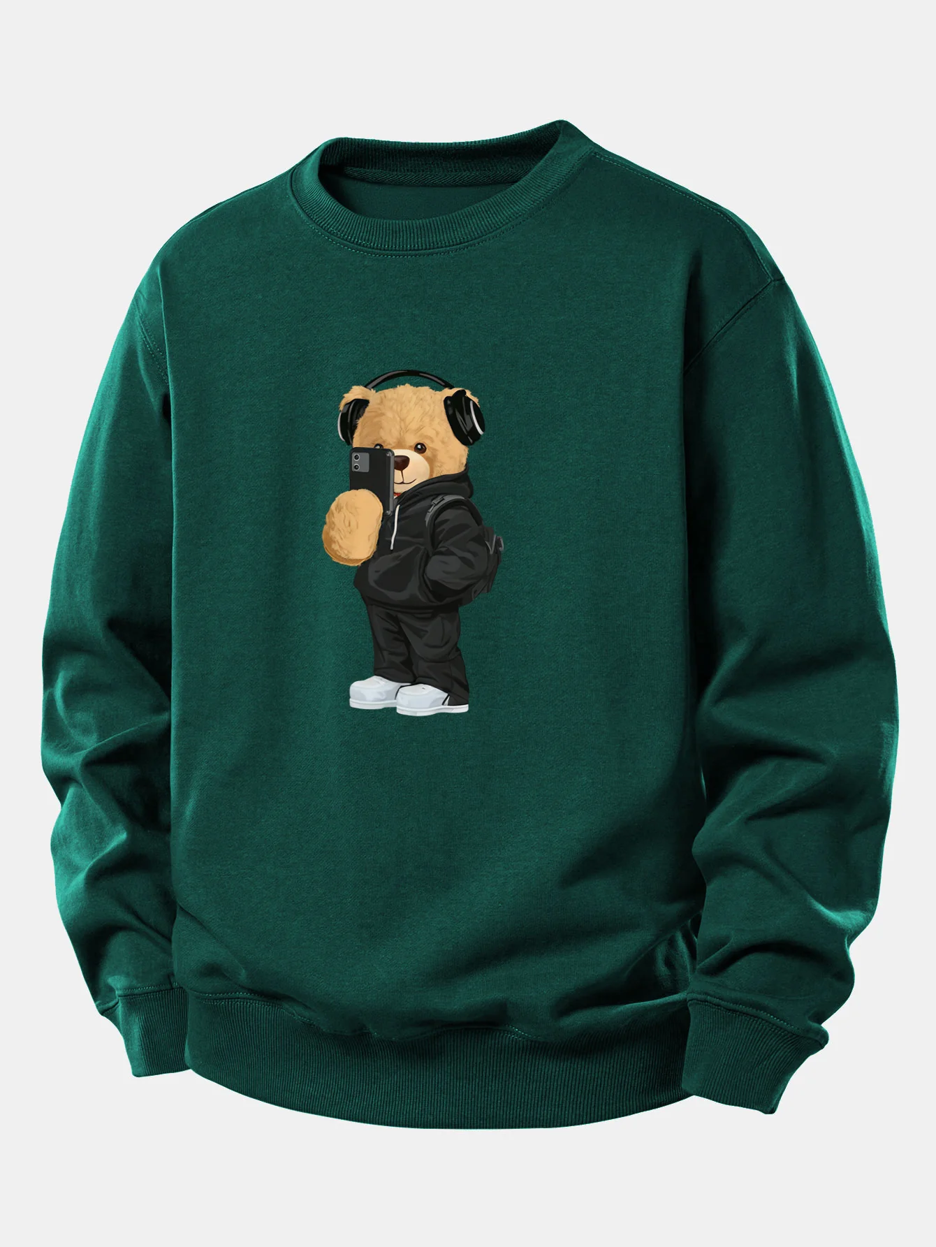 Fashion Bear Taking Photo Print Relax Fit Sweatshirt - Image 9