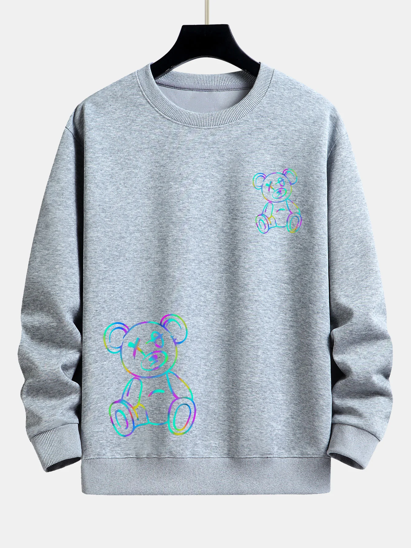 Mode Bunter Bären Druck Relaxed Fit Sweatshirt - Image 5
