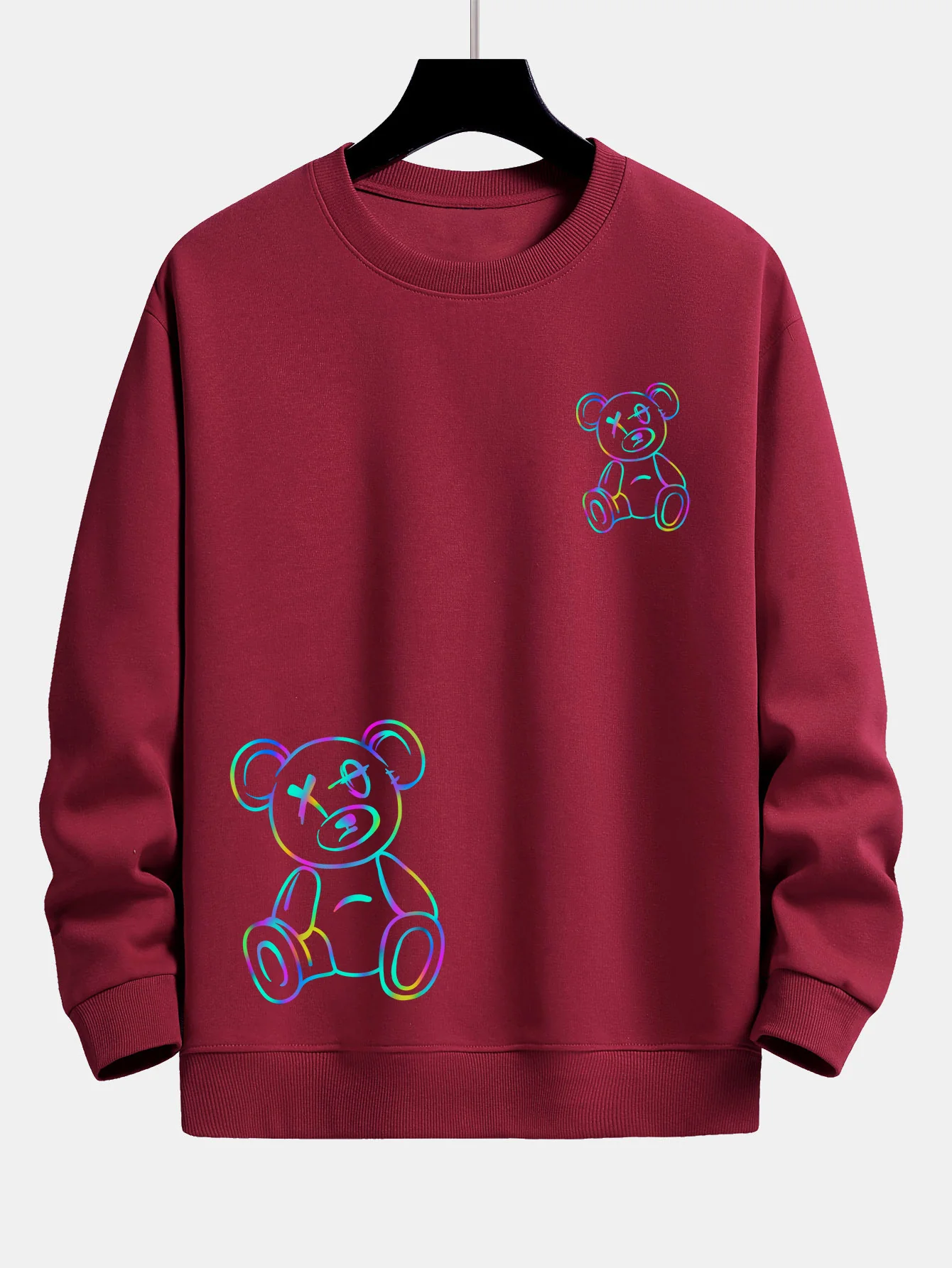 Mode Bunter Bären Druck Relaxed Fit Sweatshirt - Image 7
