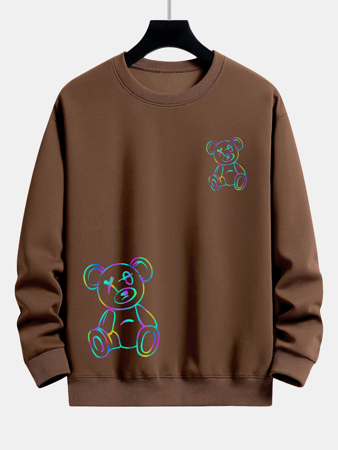 Mode Bunter Bären Druck Relaxed Fit Sweatshirt - Image 8