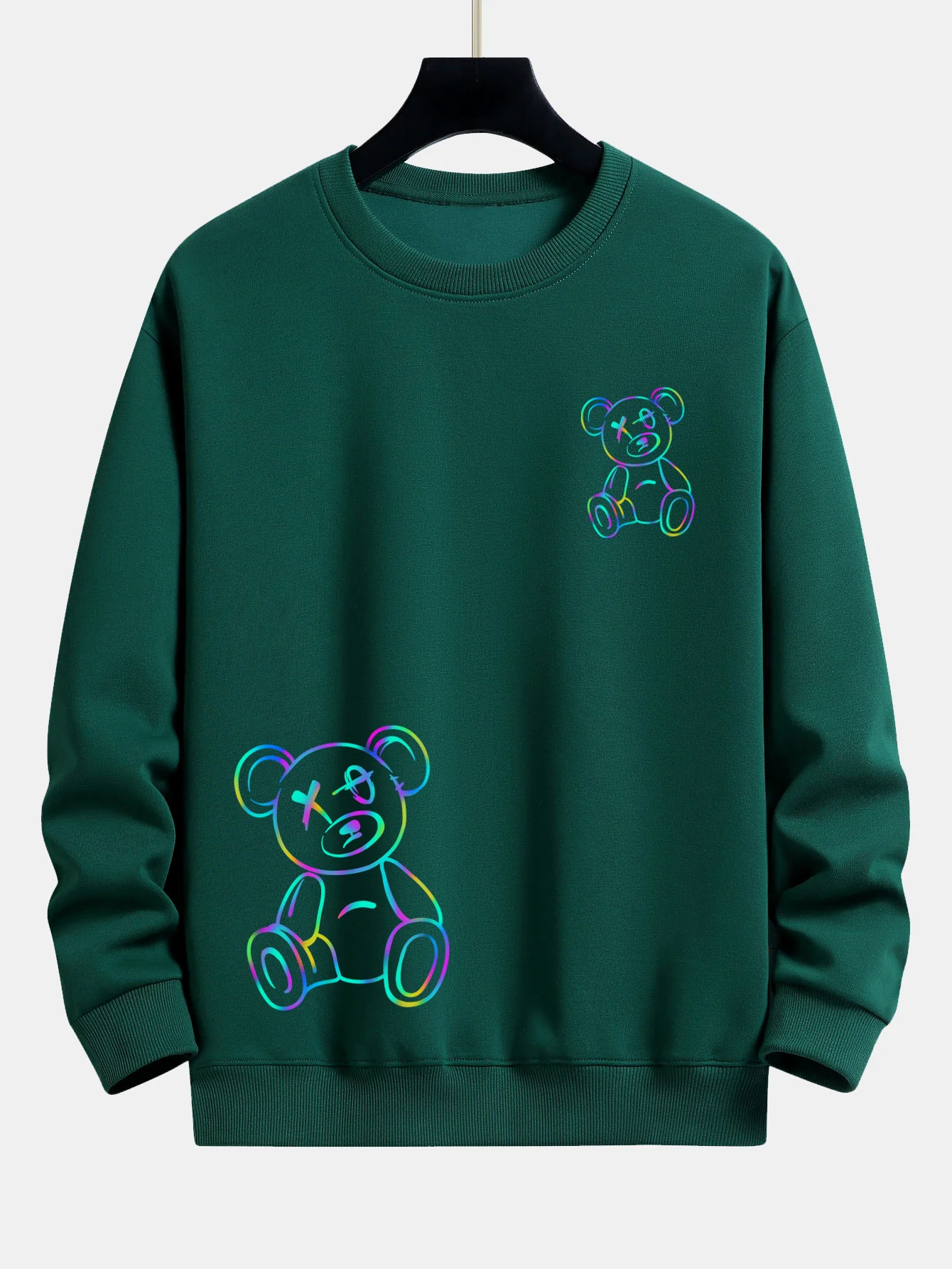 Mode Bunter Bären Druck Relaxed Fit Sweatshirt - Image 9