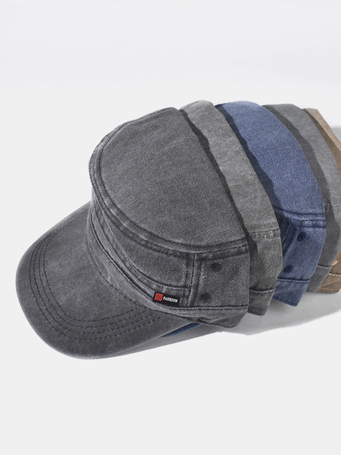 Fashionable Washed Distressed Flat Cap - Image 9
