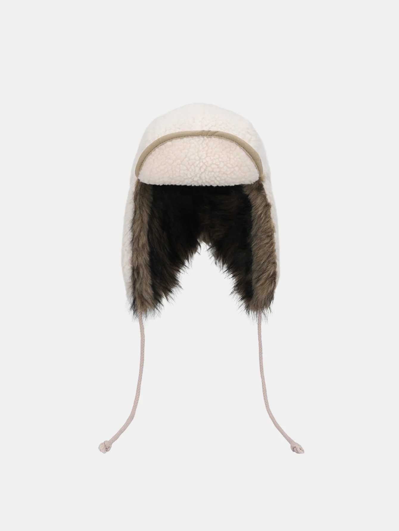 Faux Fur And Lambskin Fleece Patchwork Winter Thickened Warm Earflap Hat - Image 2