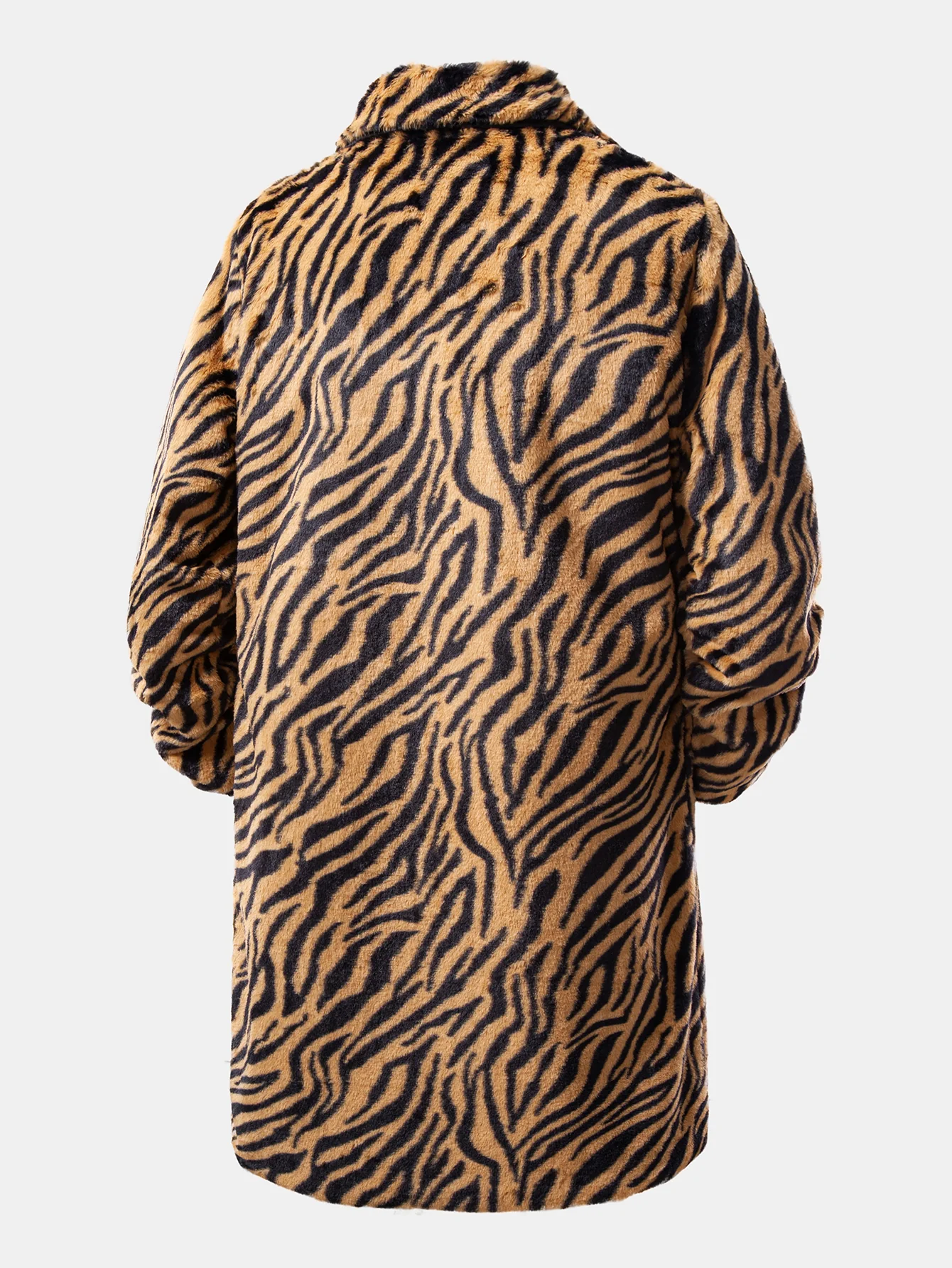 Faux Fur Animal Print Overcoat - Image 2