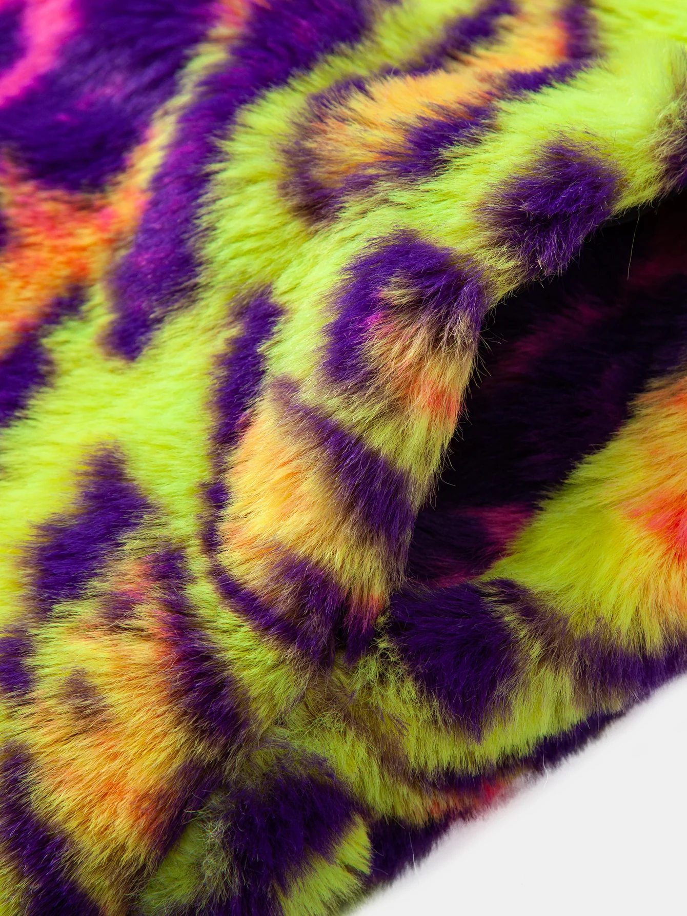 Faux Fur Colorful Leopard Notch Lapel Overcoat - Image 5