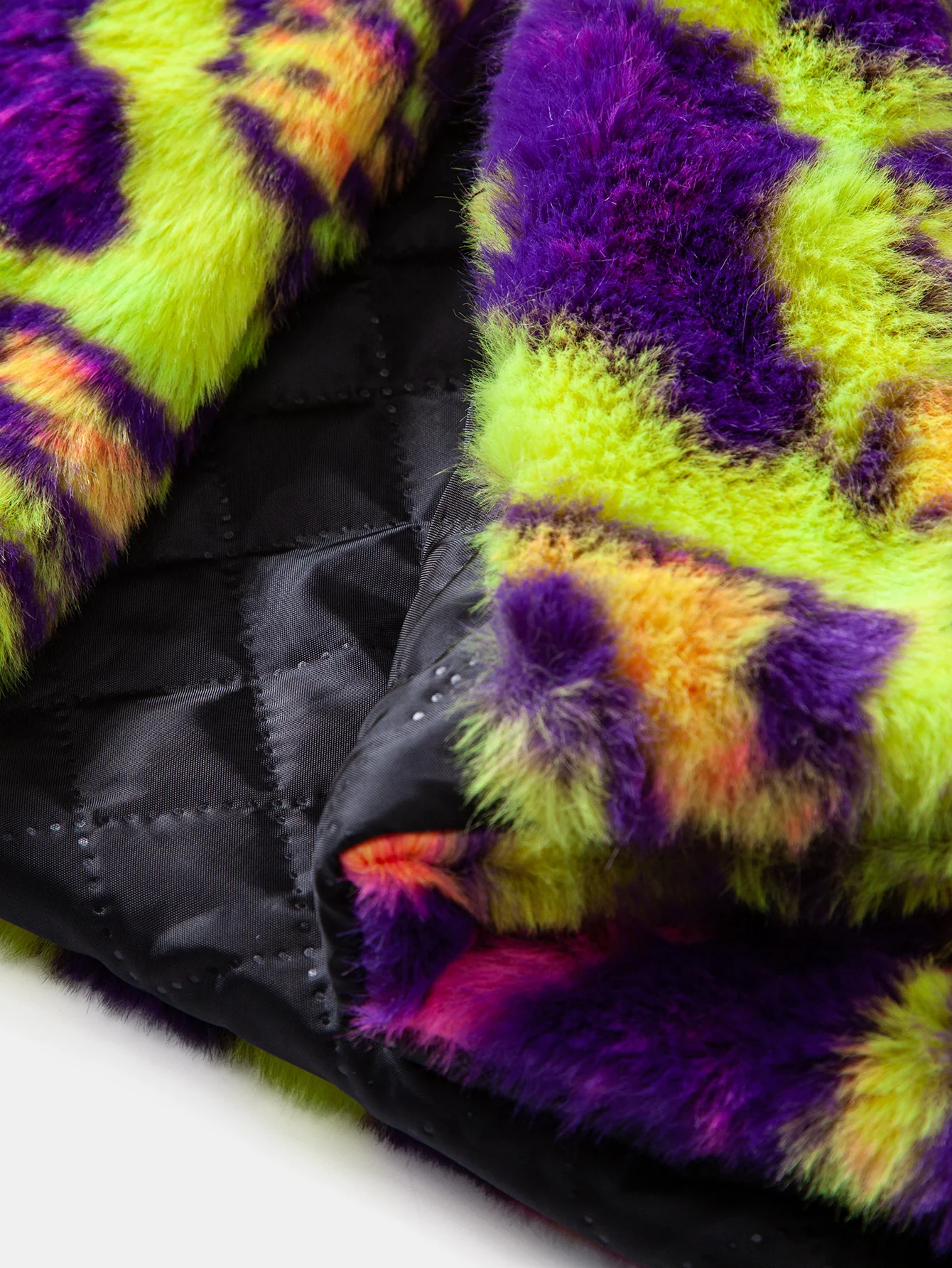 Faux Fur Colorful Leopard Notch Lapel Overcoat - Image 7