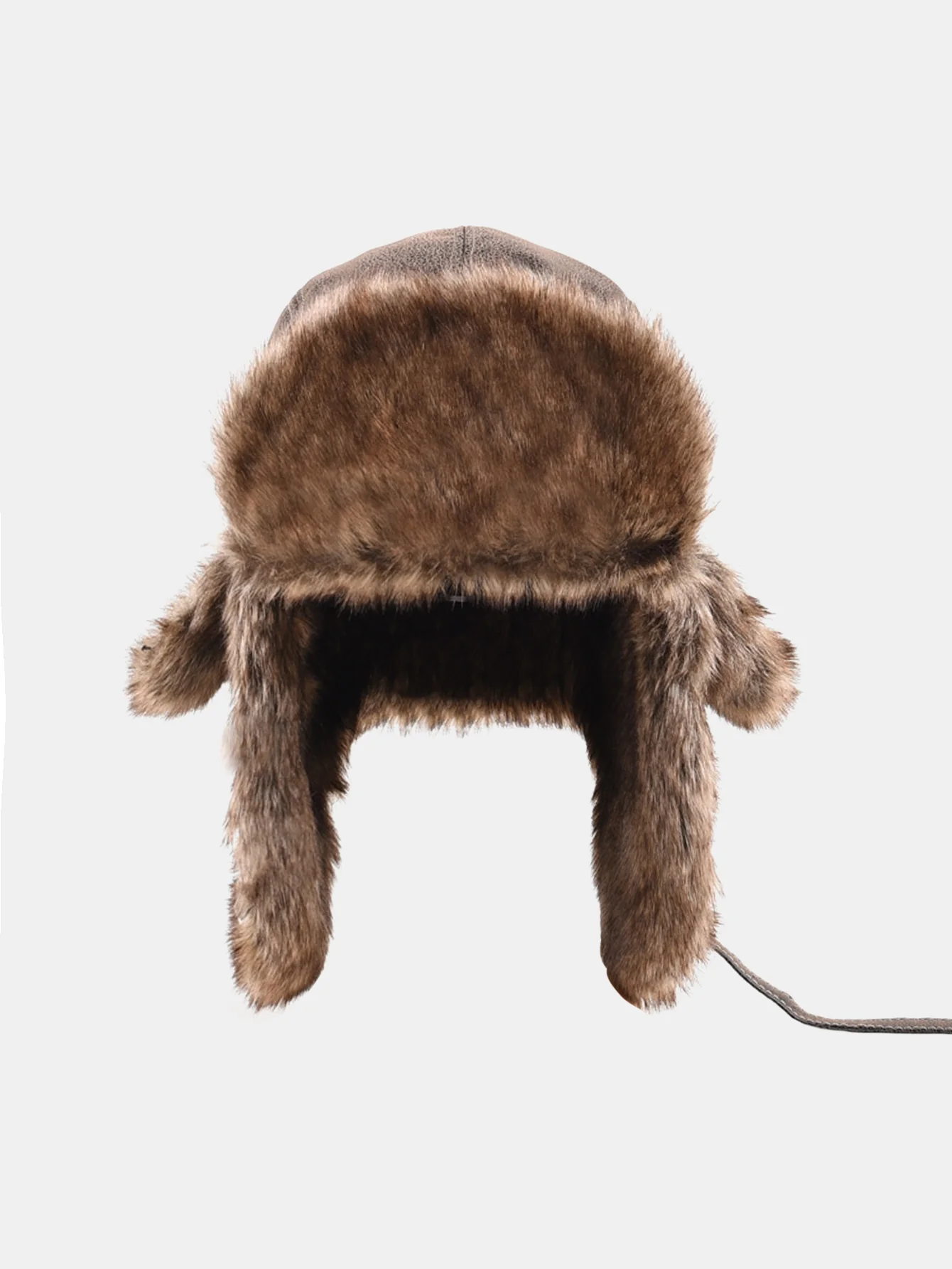 Faux Fur Leather Bomber Hat With Ear Flap - Image 8