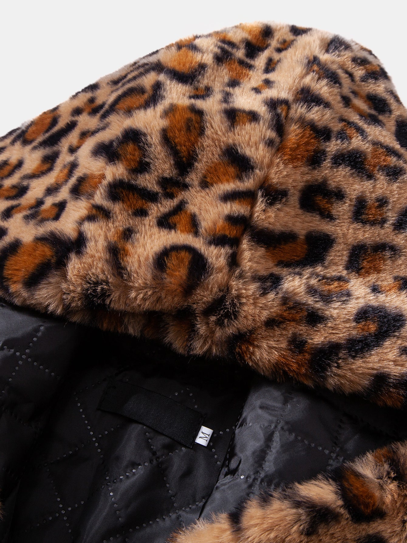 Faux Fur Leopard Hooded Overcoat - Image 3