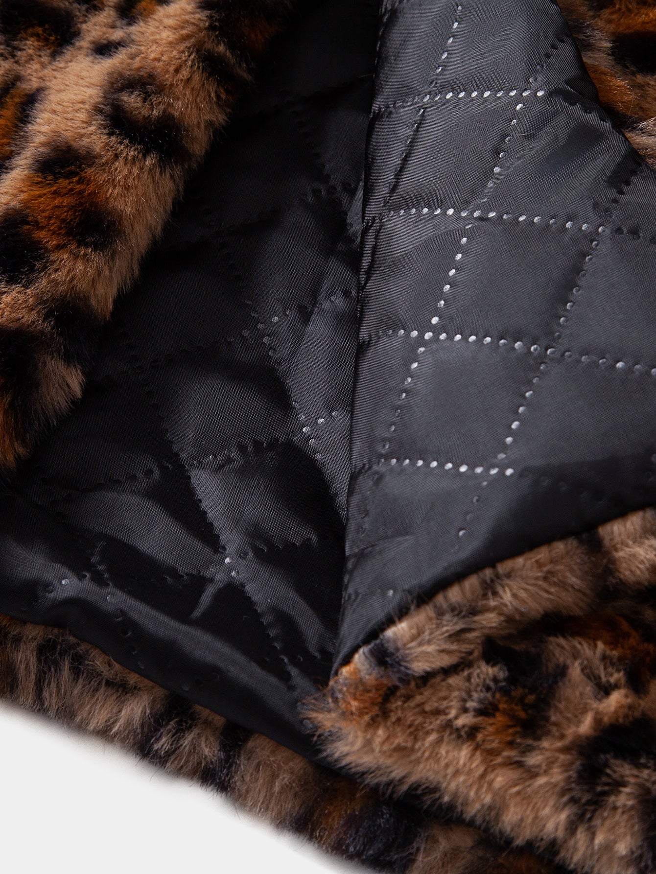 Faux Fur Leopard Hooded Overcoat - Image 6
