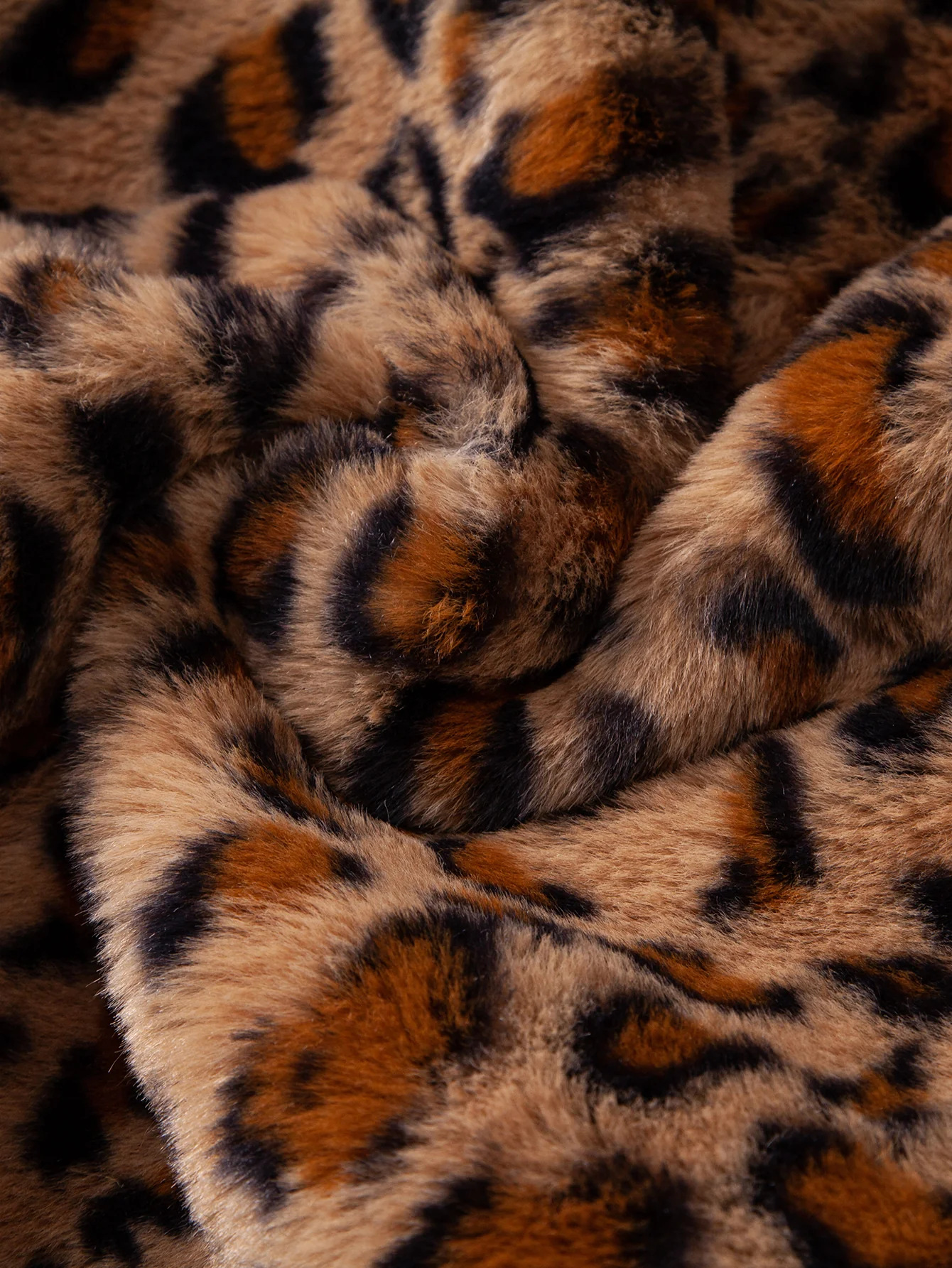 Faux Fur Leopard Hooded Overcoat - Image 8