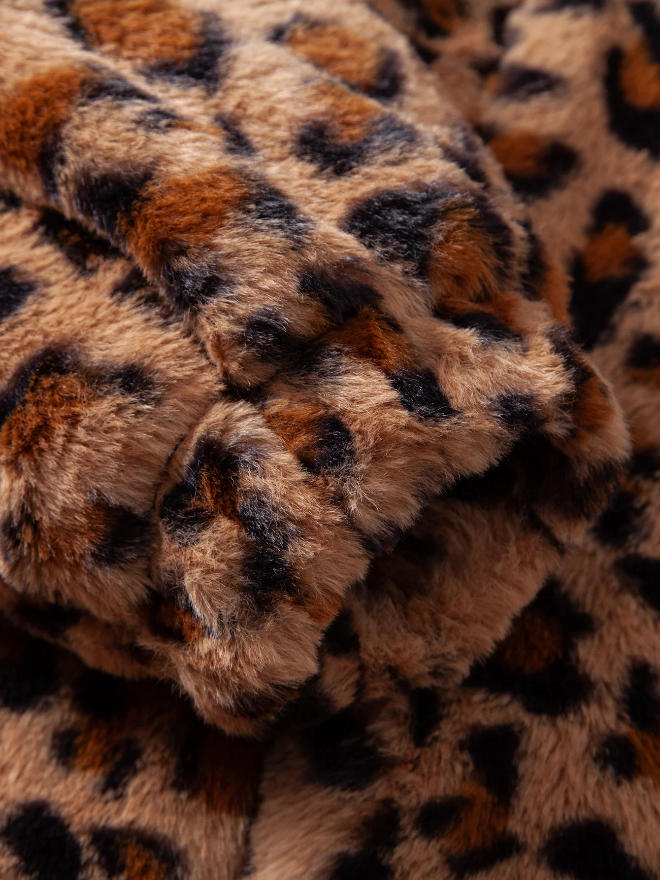 Faux Fur Leopard Zip Up Hooded Coat - Image 13