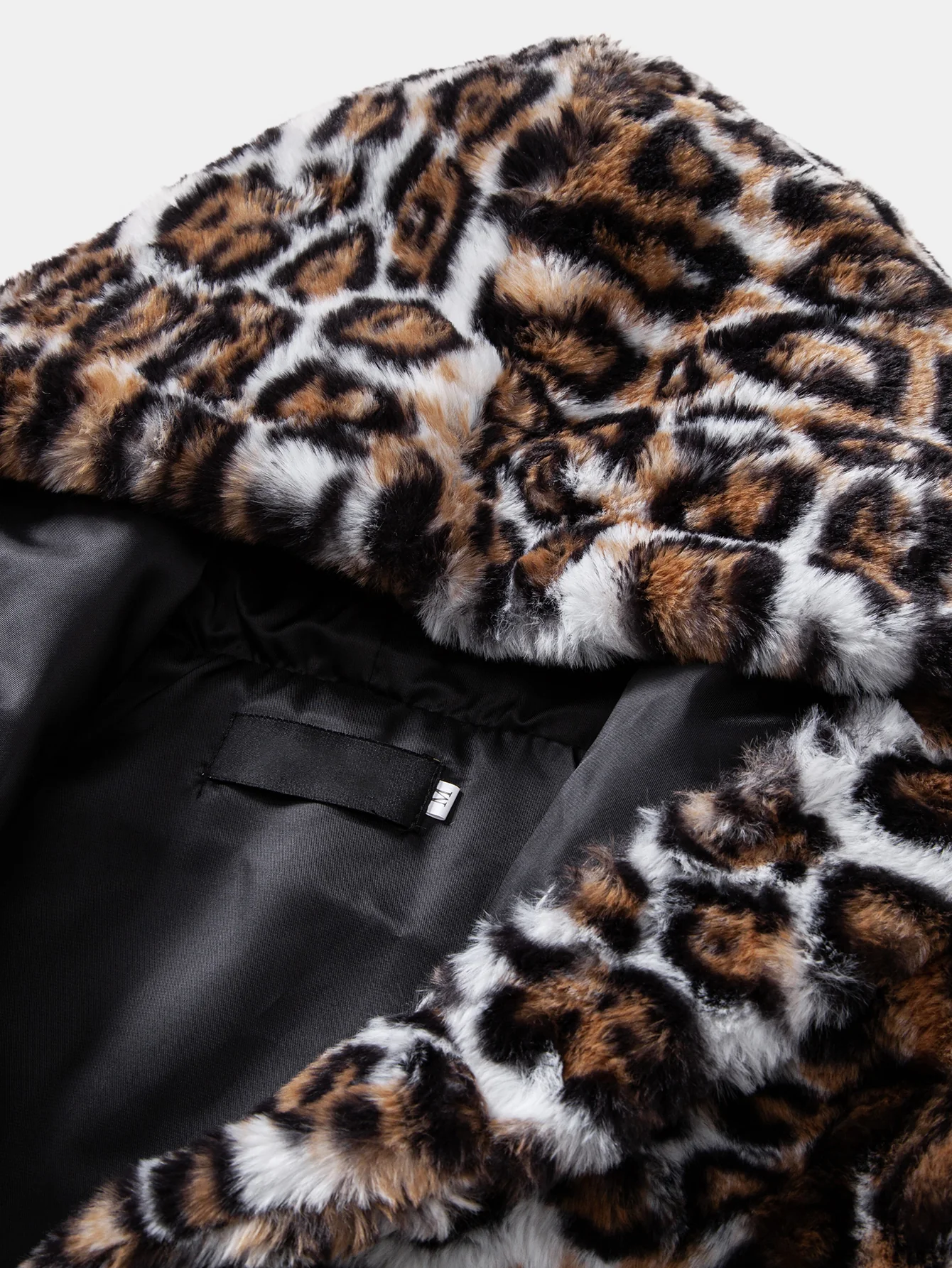 Faux Fur Leopard Hooded Vest - Image 3