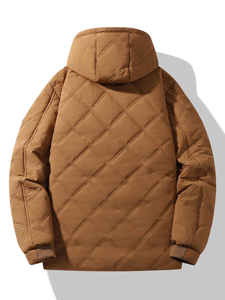 Wattierte Jacke mit Kapuze und Kunstpelzfutter - Image 10