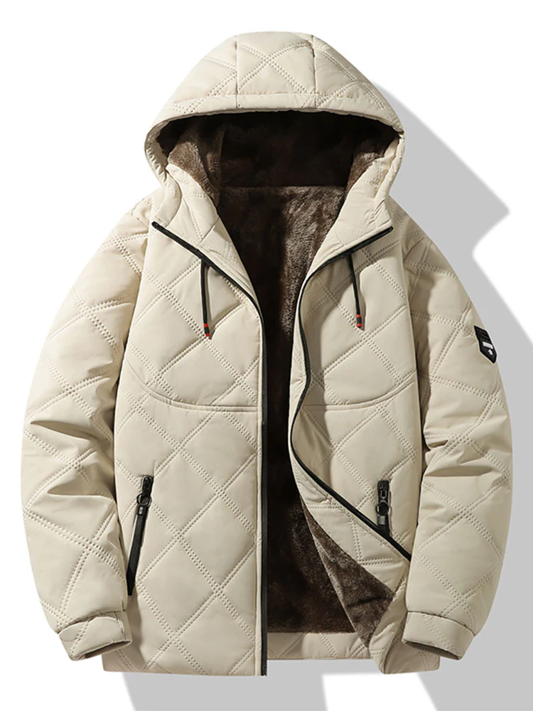 Wattierte Jacke mit Kapuze und Kunstpelzfutter - Image 11