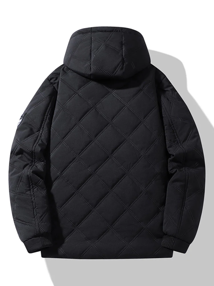 Wattierte Jacke mit Kapuze und Kunstpelzfutter - Image 4