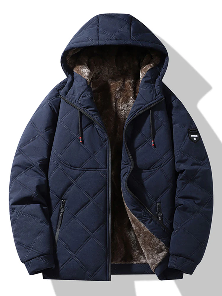 Wattierte Jacke mit Kapuze und Kunstpelzfutter - Image 5