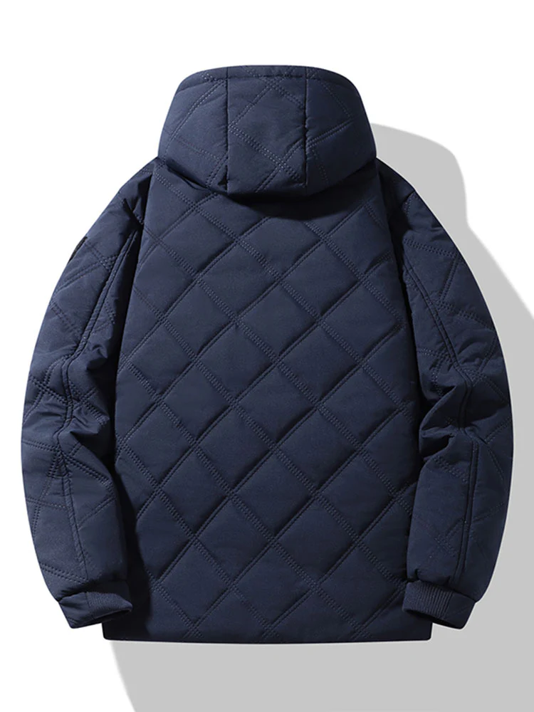 Wattierte Jacke mit Kapuze und Kunstpelzfutter - Image 6